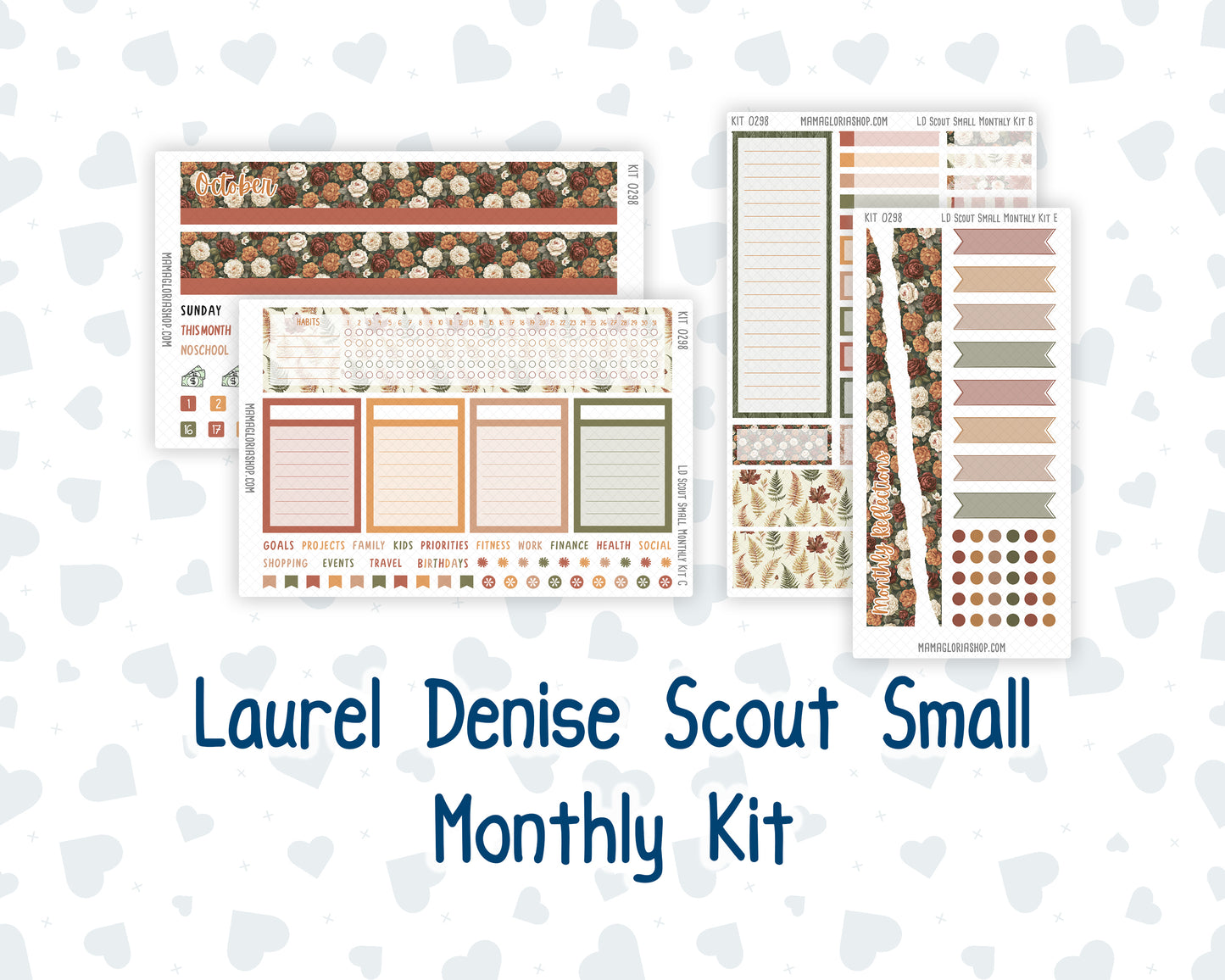 Kit 0298 - Laurel Denise The Scout Planner Small - Monthly Kit - October - Velvet Bloom