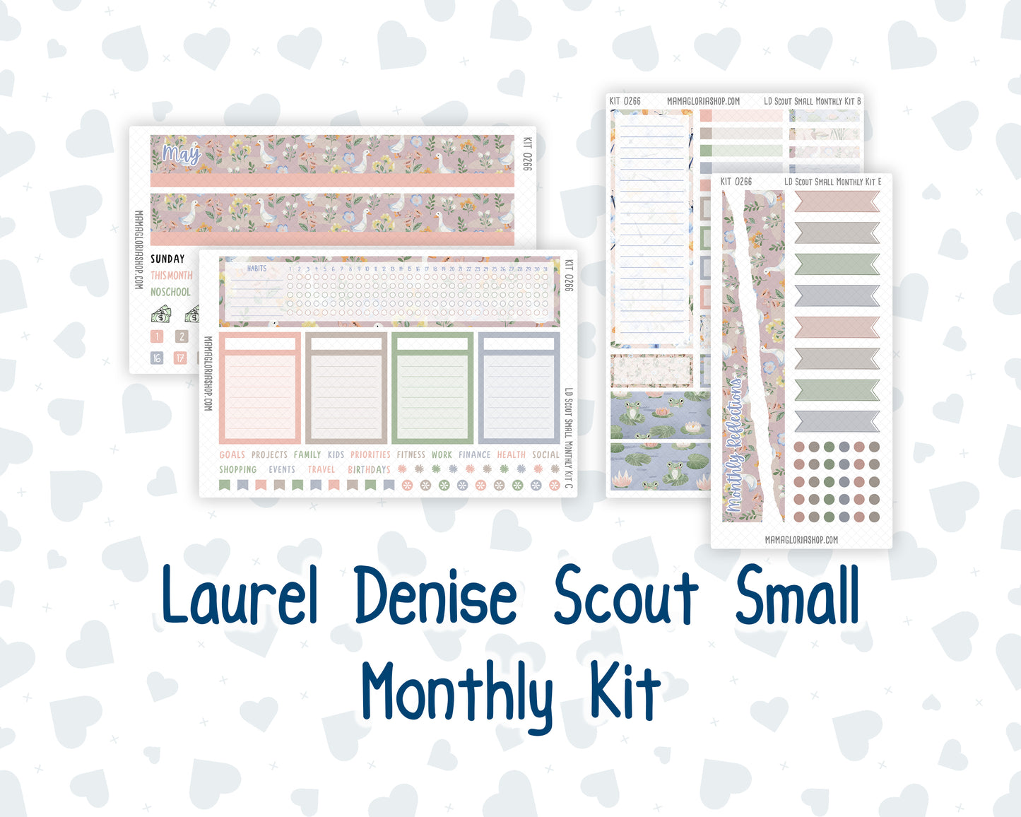 Kit 0266 - Laurel Denise The Scout Planner Small - Monthly Kit - May - Froggy Lake Picnic
