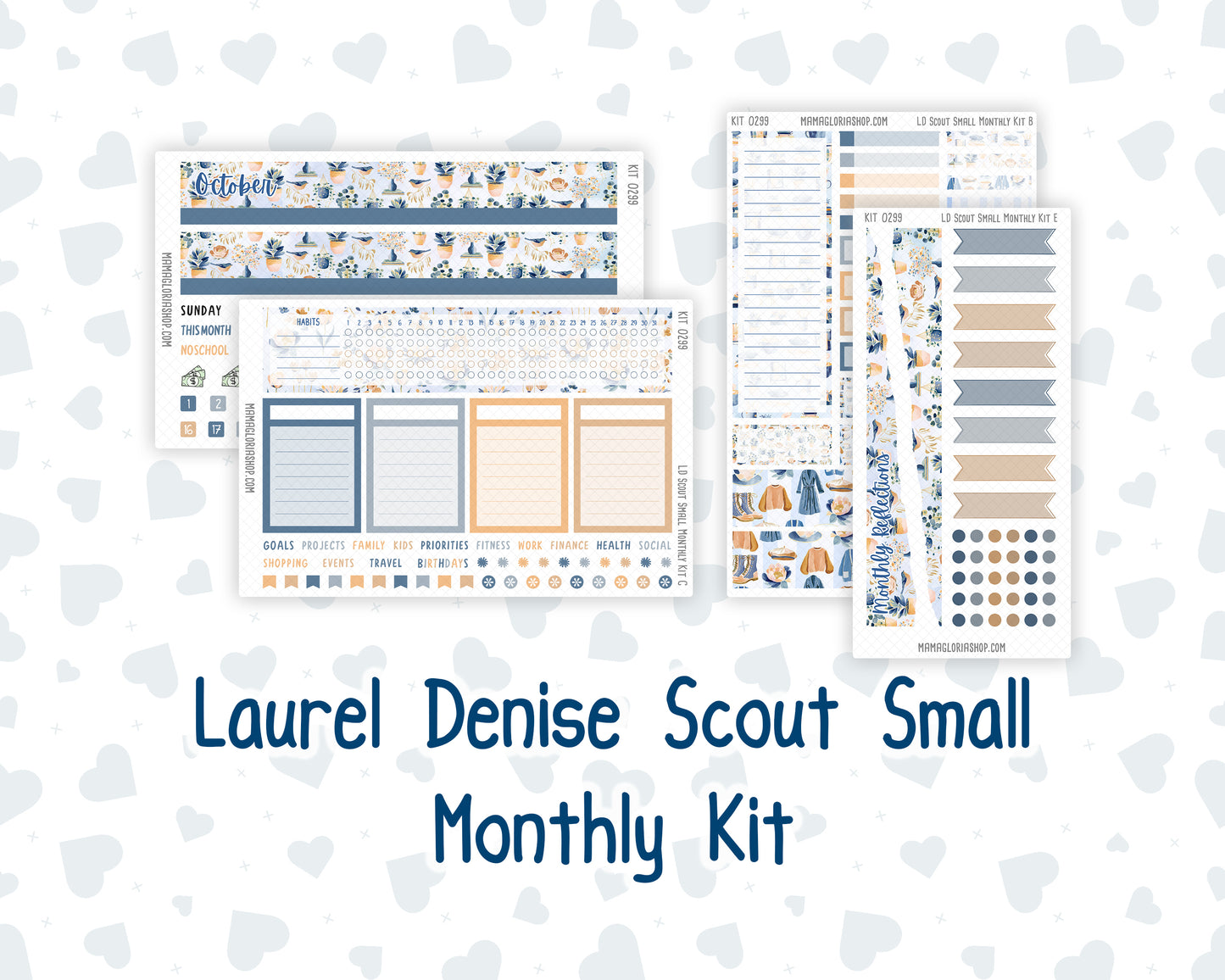 Kit 0299 - Laurel Denise The Scout Planner Small - Monthly Kit - October - Book Nook