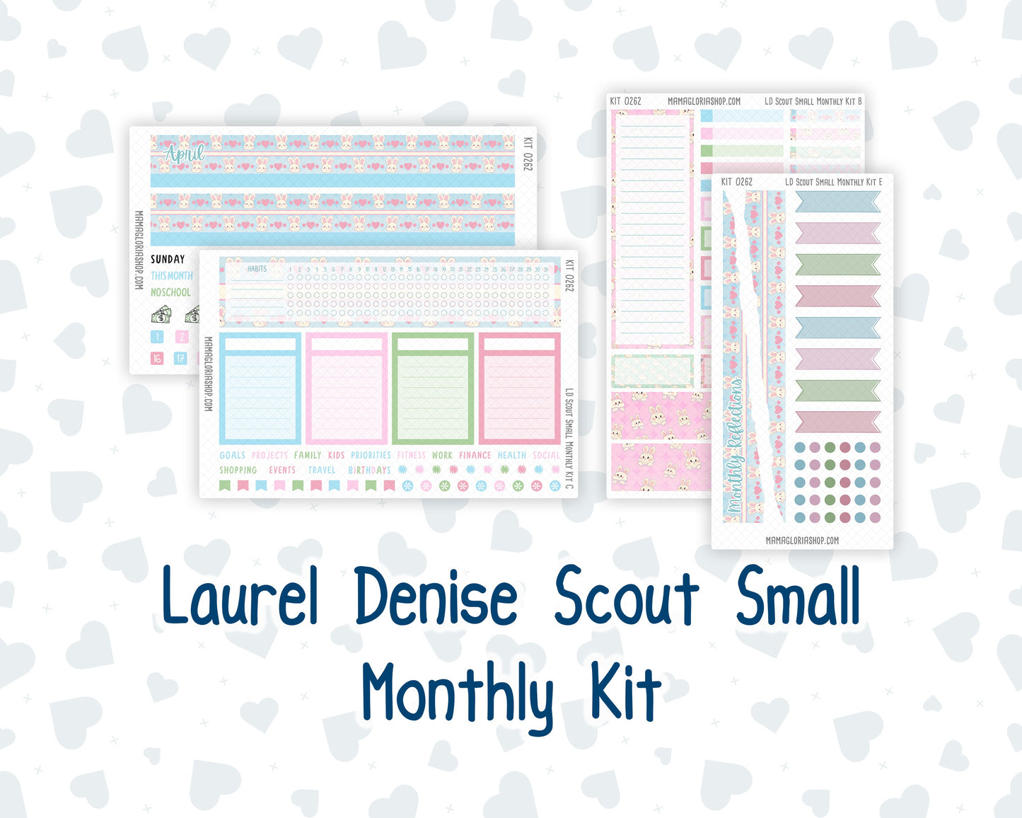 Kit 0262 - Laurel Denise The Scout Planner Small - Monthly Kit - April - Spring Puffs
