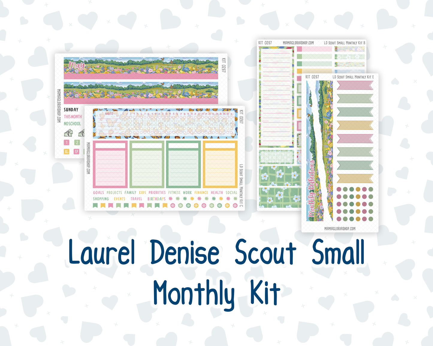 Kit 0267 - Laurel Denise The Scout Planner Small - Monthly Kit - May - Flowers For Mama