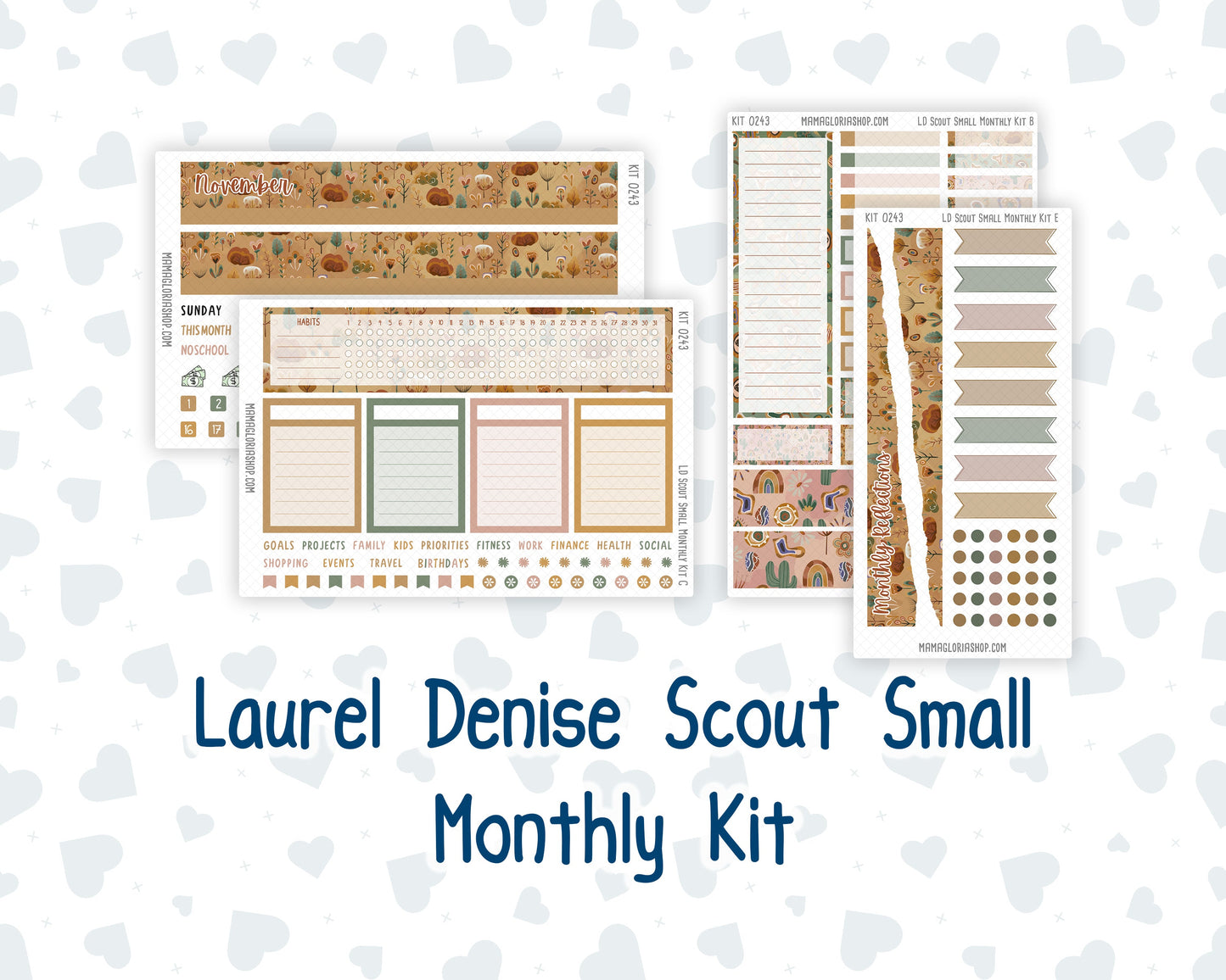 Kit 0243 - Laurel Denise The Scout Planner Small - Monthly Kit - November - Boho Autumn