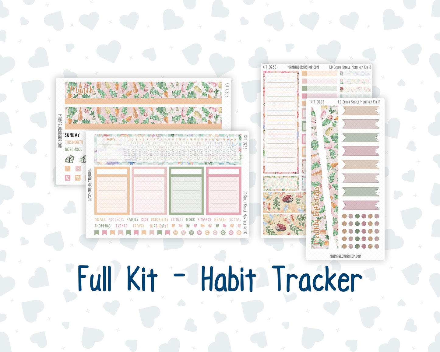 Kit 0259 - Laurel Denise The Scout Planner Small - Monthly Kit - March - Spring Garden Chores