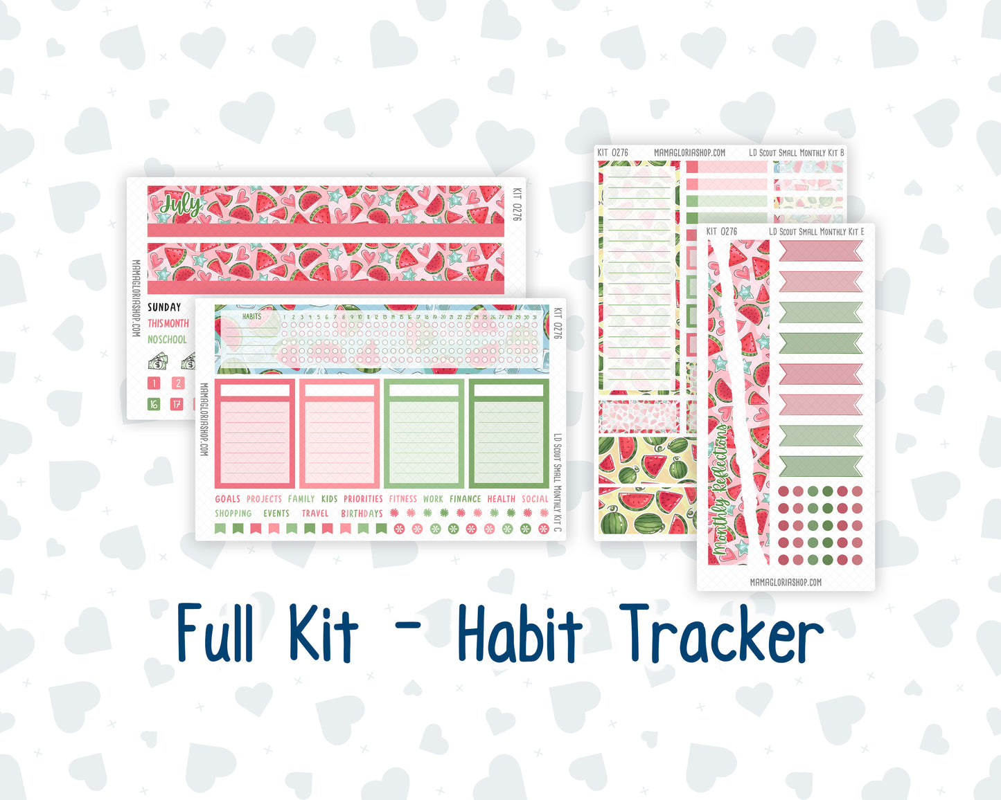 Kit 0276 - Laurel Denise The Scout Planner Small - Monthly Kit - July - Melon Crush