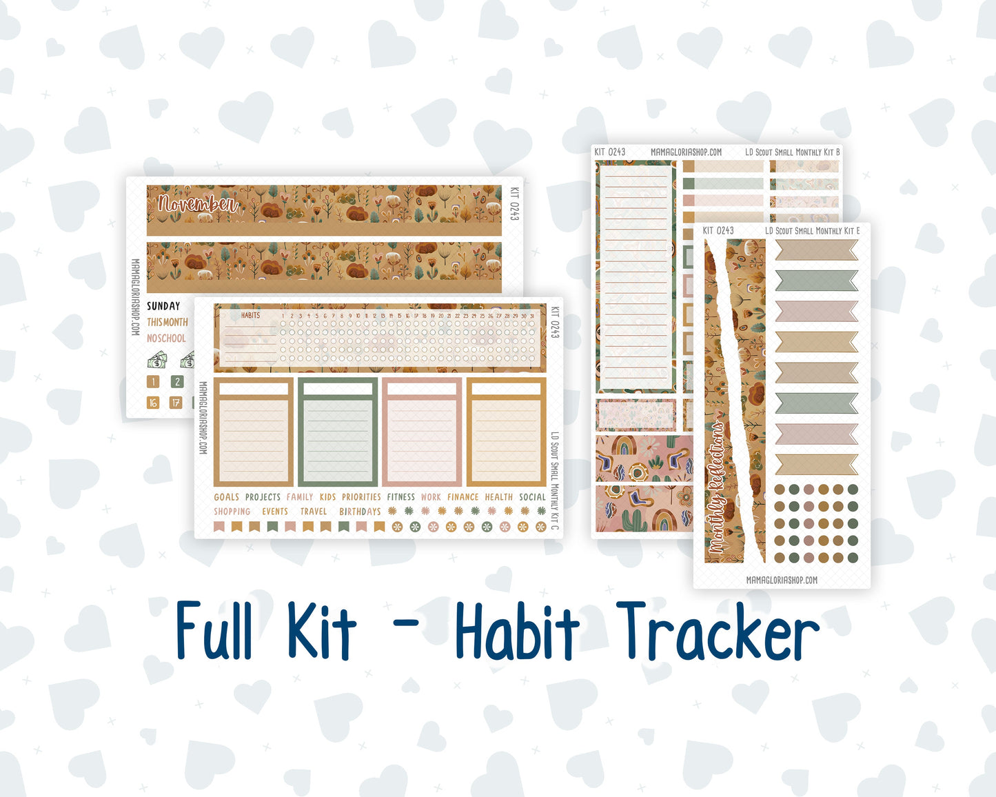 Kit 0243 - Laurel Denise The Scout Planner Small - Monthly Kit - November - Boho Autumn