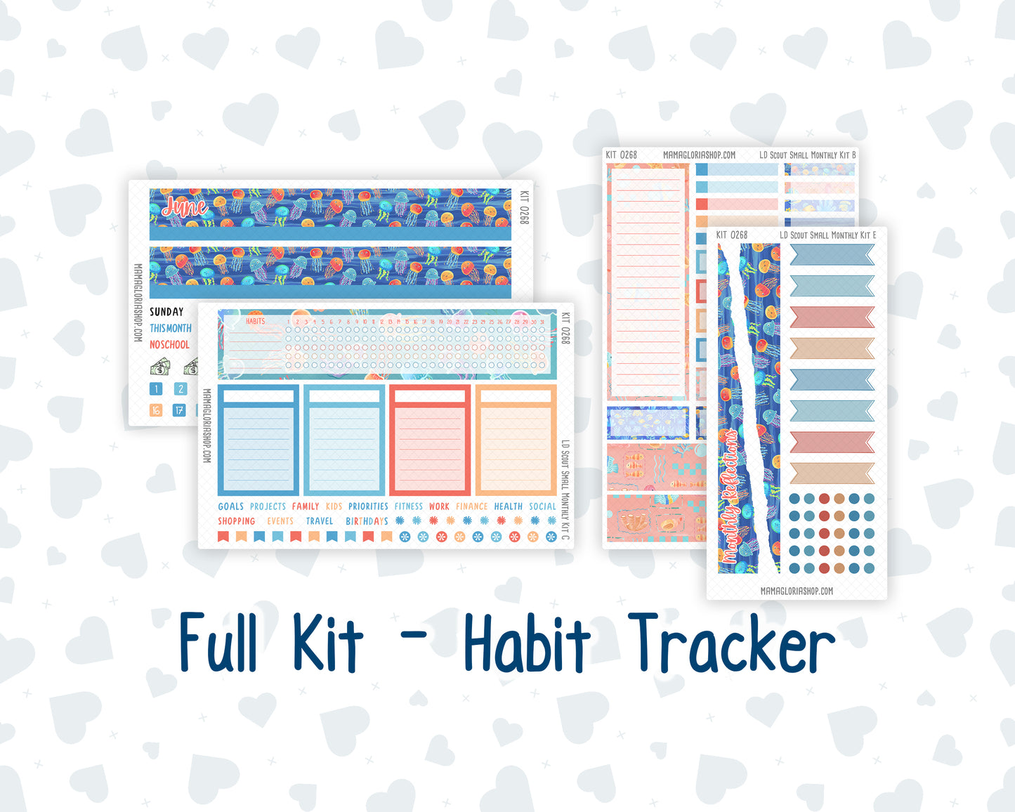 Kit 0268 - Laurel Denise The Scout Planner Small - Monthly Kit - June - Sea Sweeties