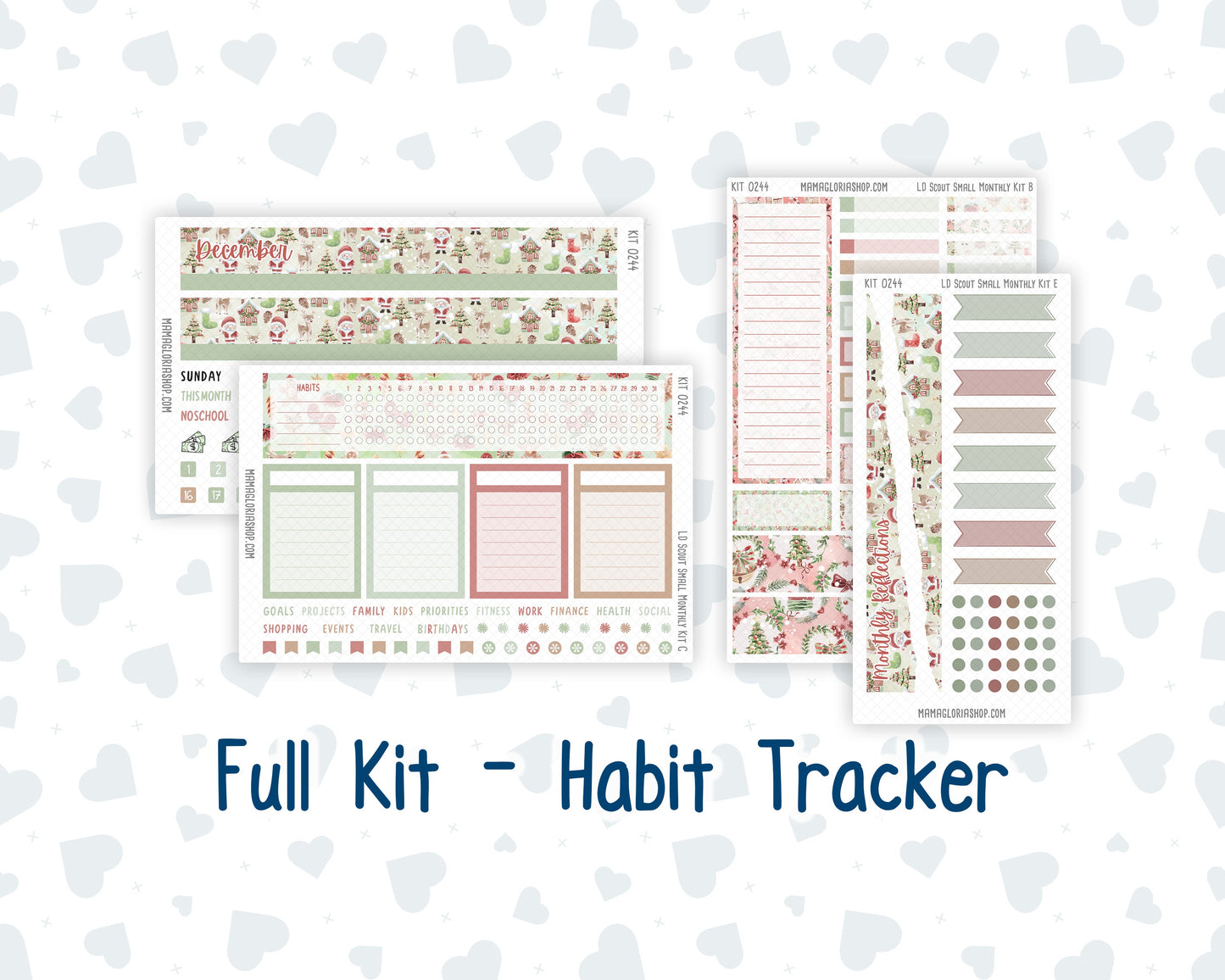 Kit 0244 - Laurel Denise The Scout Planner Small - Monthly Kit - December - Santas Village