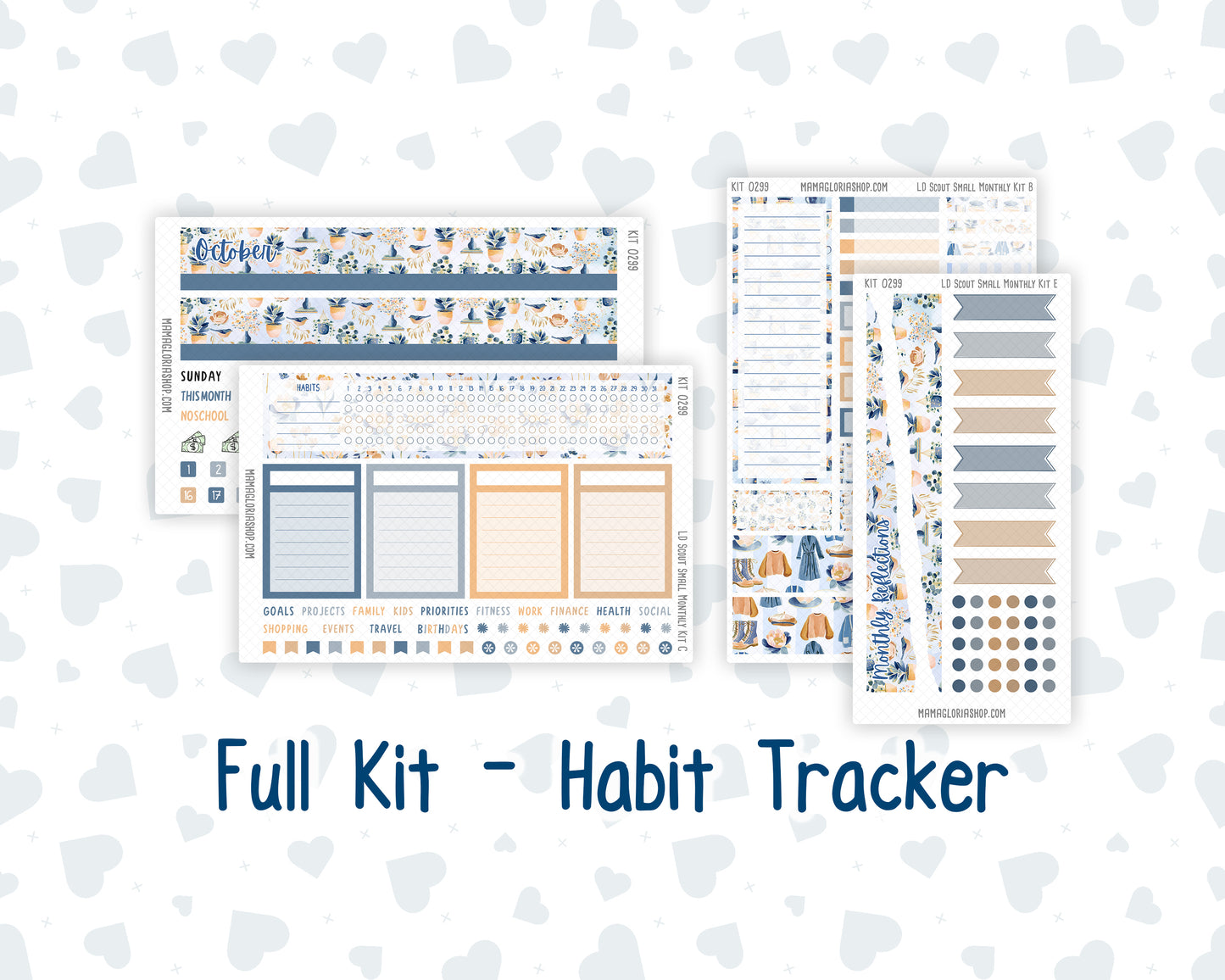 Kit 0299 - Laurel Denise The Scout Planner Small - Monthly Kit - October - Book Nook