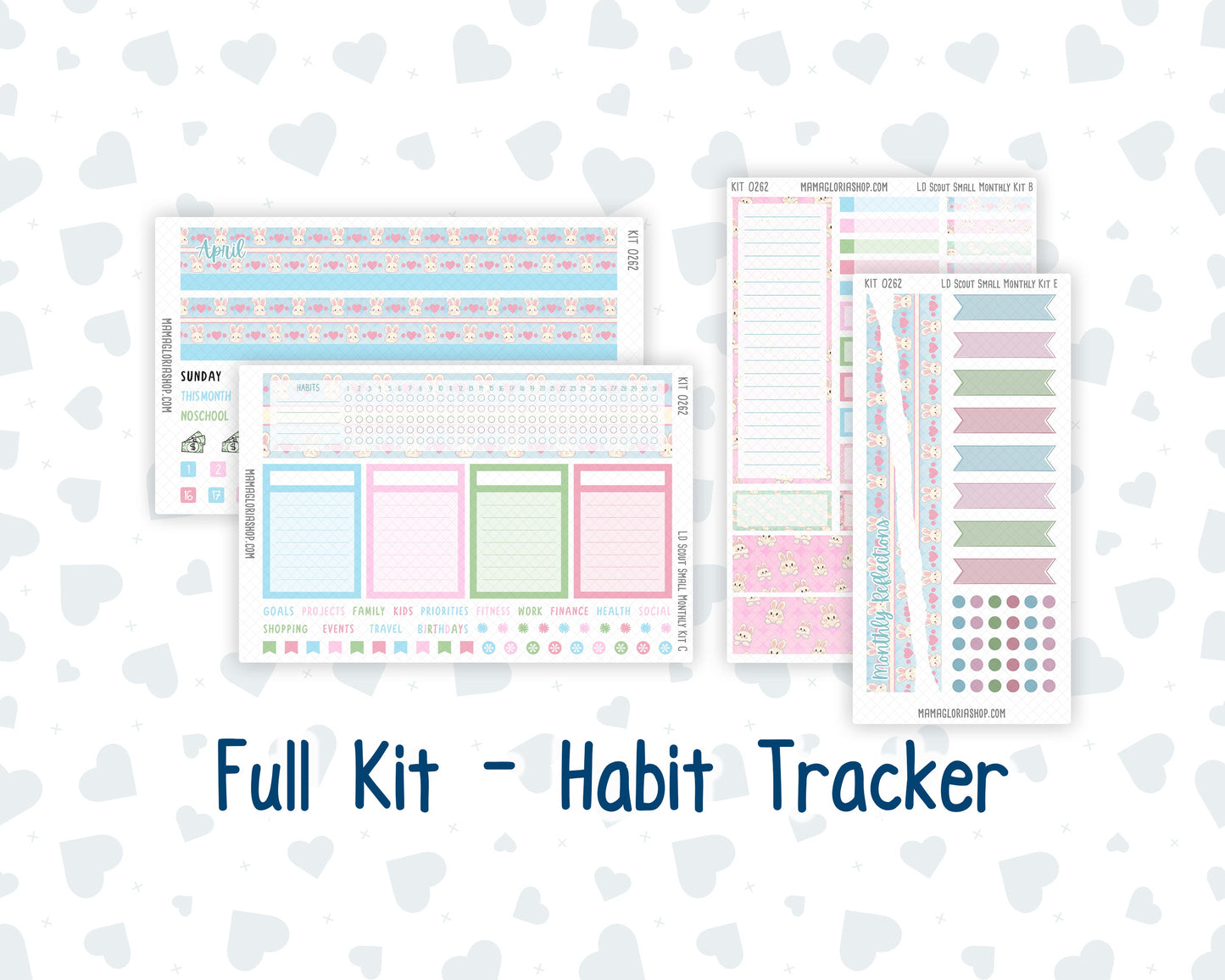 Kit 0262 - Laurel Denise The Scout Planner Small - Monthly Kit - April - Spring Puffs