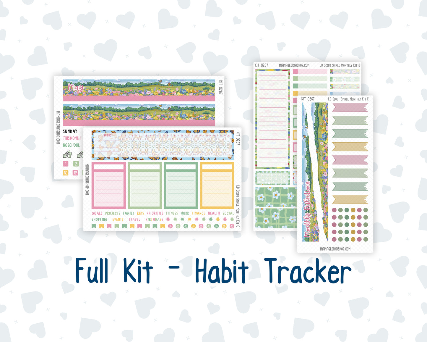 Kit 0267 - Laurel Denise The Scout Planner Small - Monthly Kit - May - Flowers For Mama