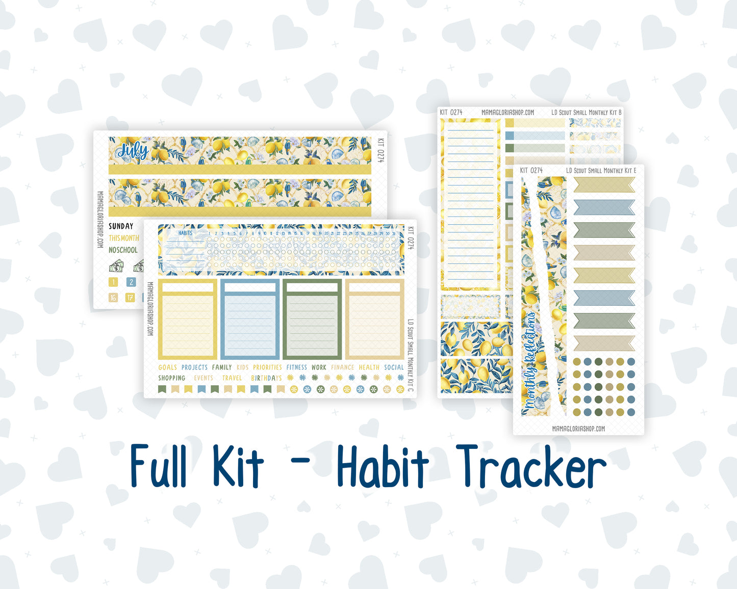 Kit 0274 - Laurel Denise The Scout Planner Small - Monthly Kit - July - Sunny Lemon Shore