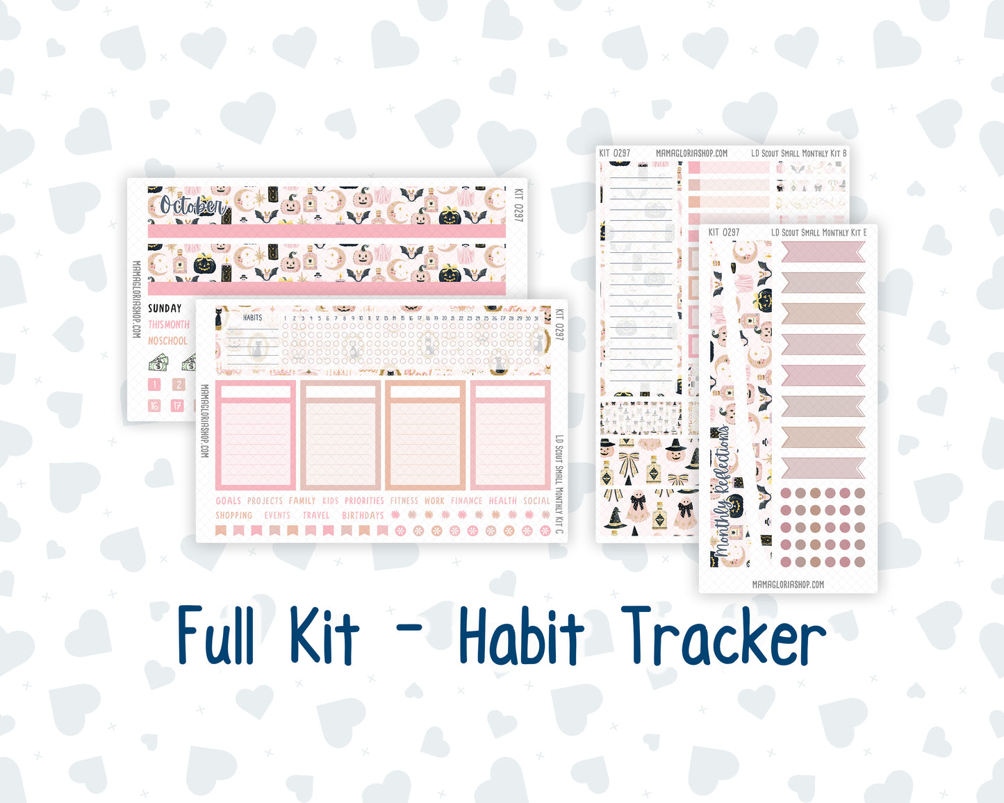 Kit 0297 - Laurel Denise The Scout Planner Small - Monthly Kit - October - Pink Spell