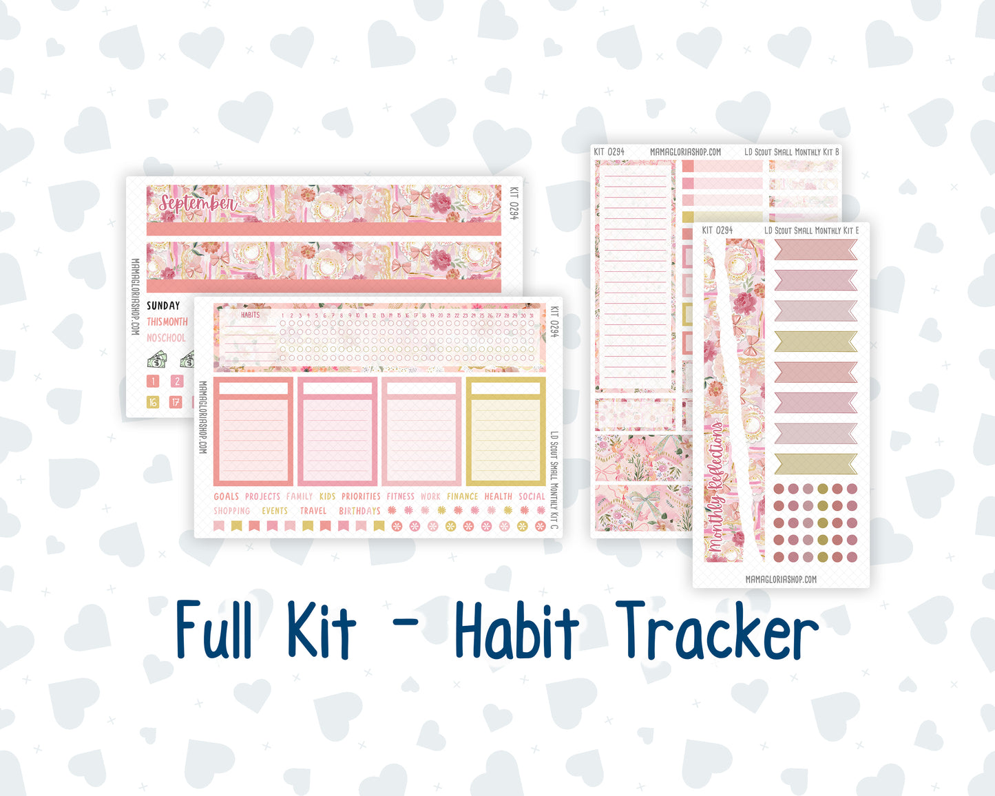Kit 0294 - Laurel Denise The Scout Planner Small - Monthly Kit - September - Rosy Reveria