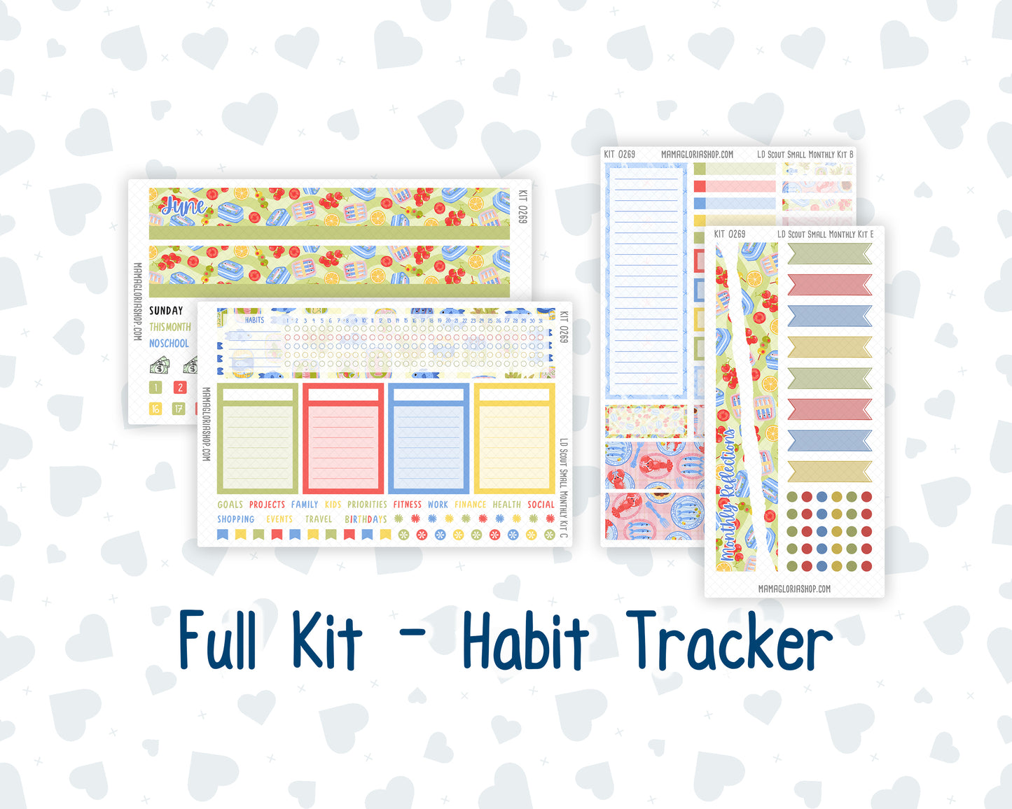Kit 0269 - Laurel Denise The Scout Planner Small - Monthly Kit - June - Dolce Mare