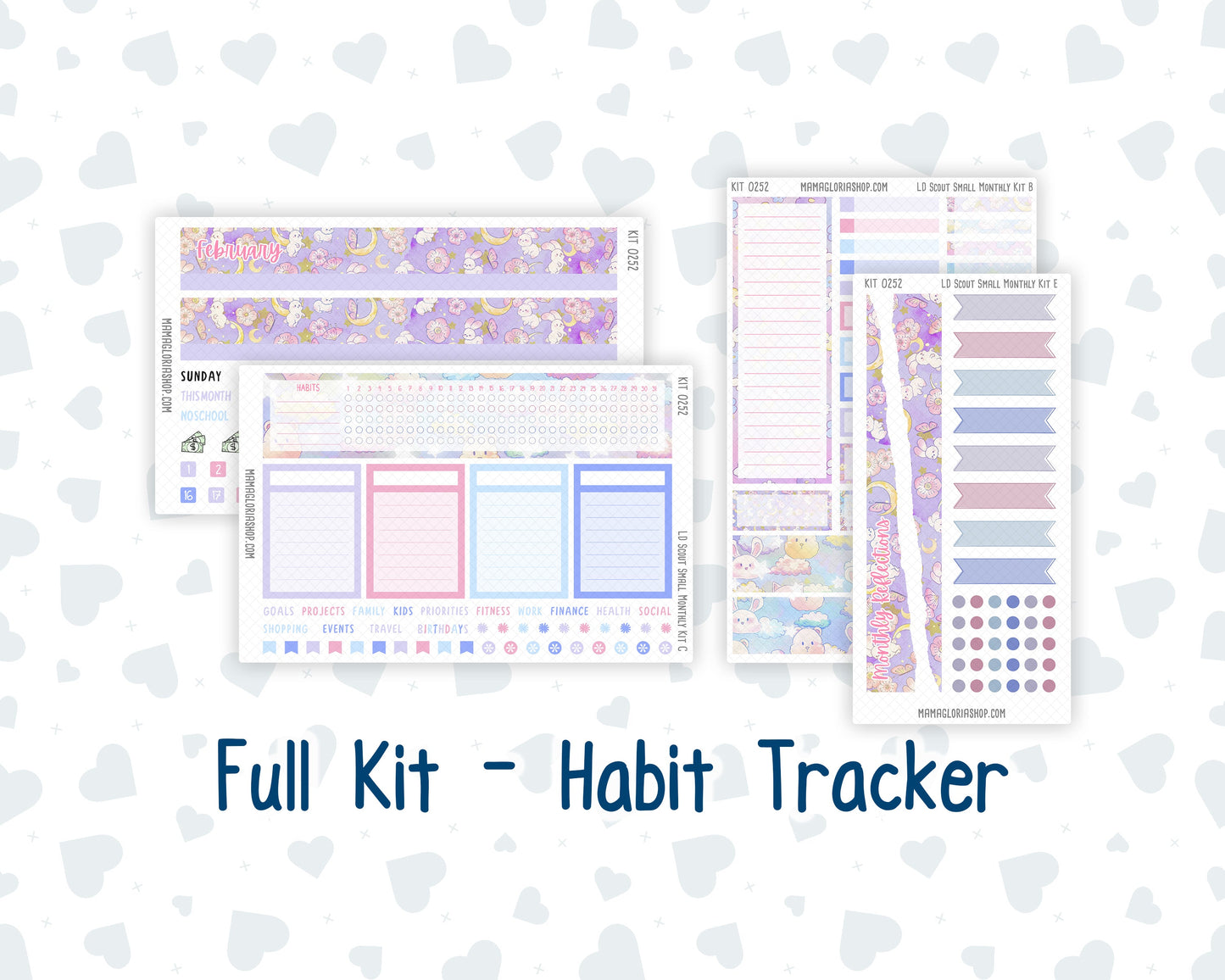 Kit 0252 - Laurel Denise The Scout Planner Small - Monthly Kit - February - Tokyo Candy Cloud