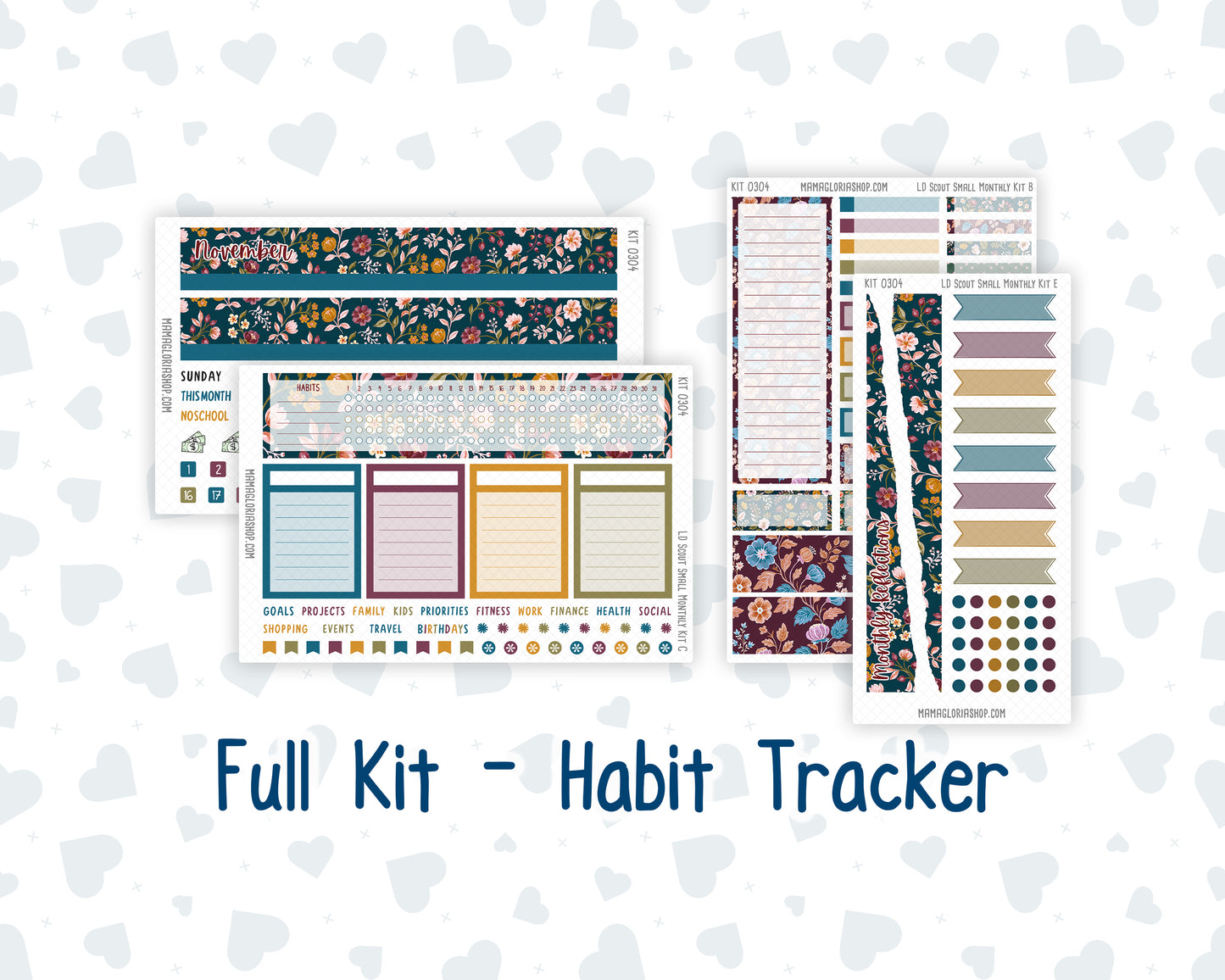 Kit 0304 - Laurel Denise The Scout Planner Small - Monthly Kit - November - Autumn In Bloom