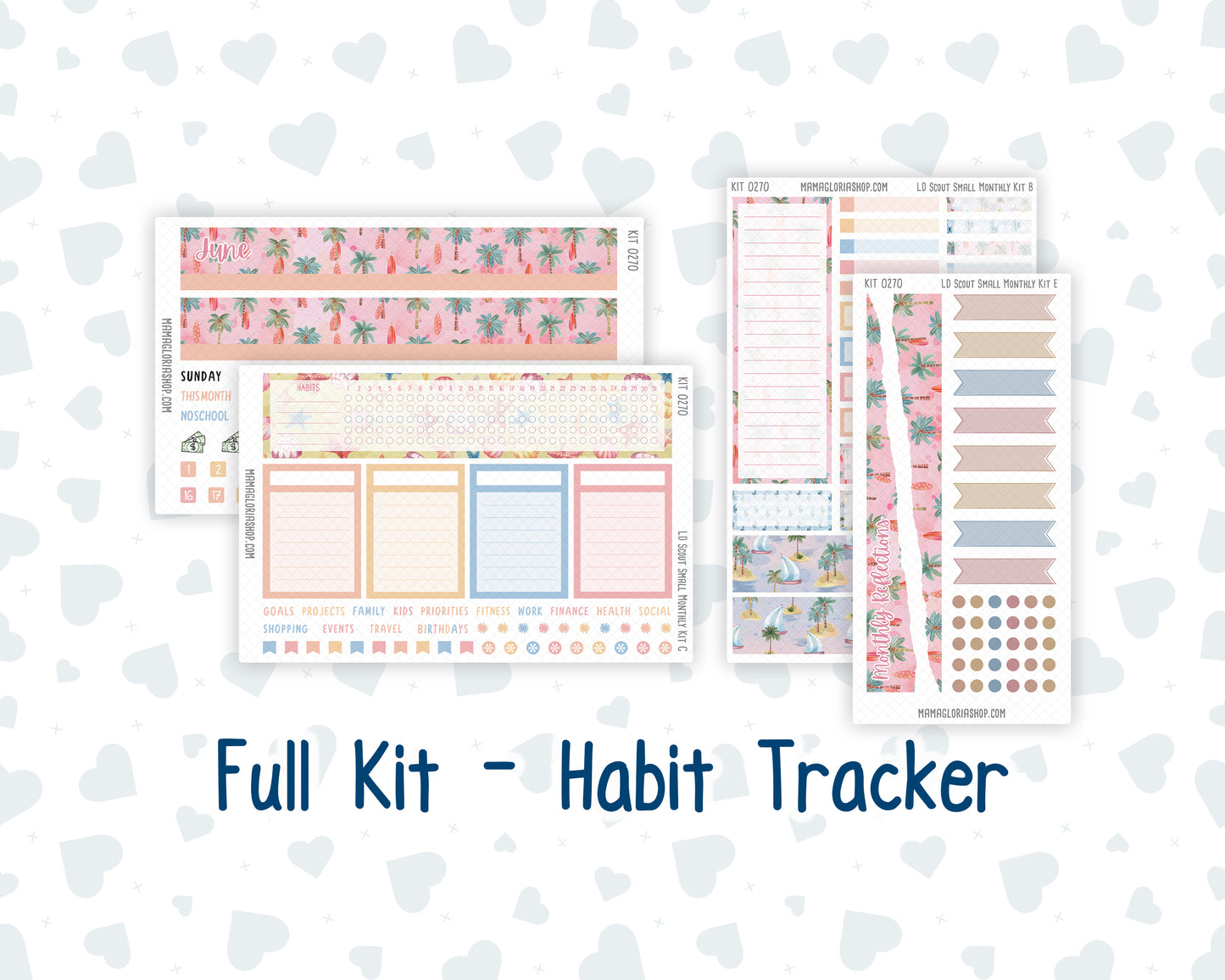 Kit 0270 - Laurel Denise The Scout Planner Small - Monthly Kit - June - Beachside Bliss