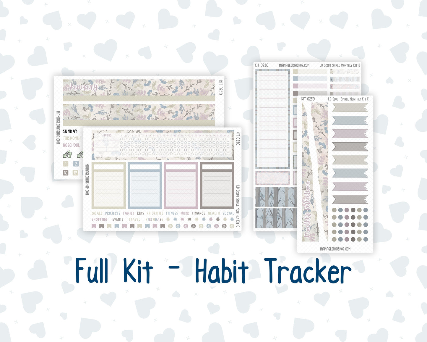 Kit 0250 - Laurel Denise The Scout Planner Small - Monthly Kit - Quiet January