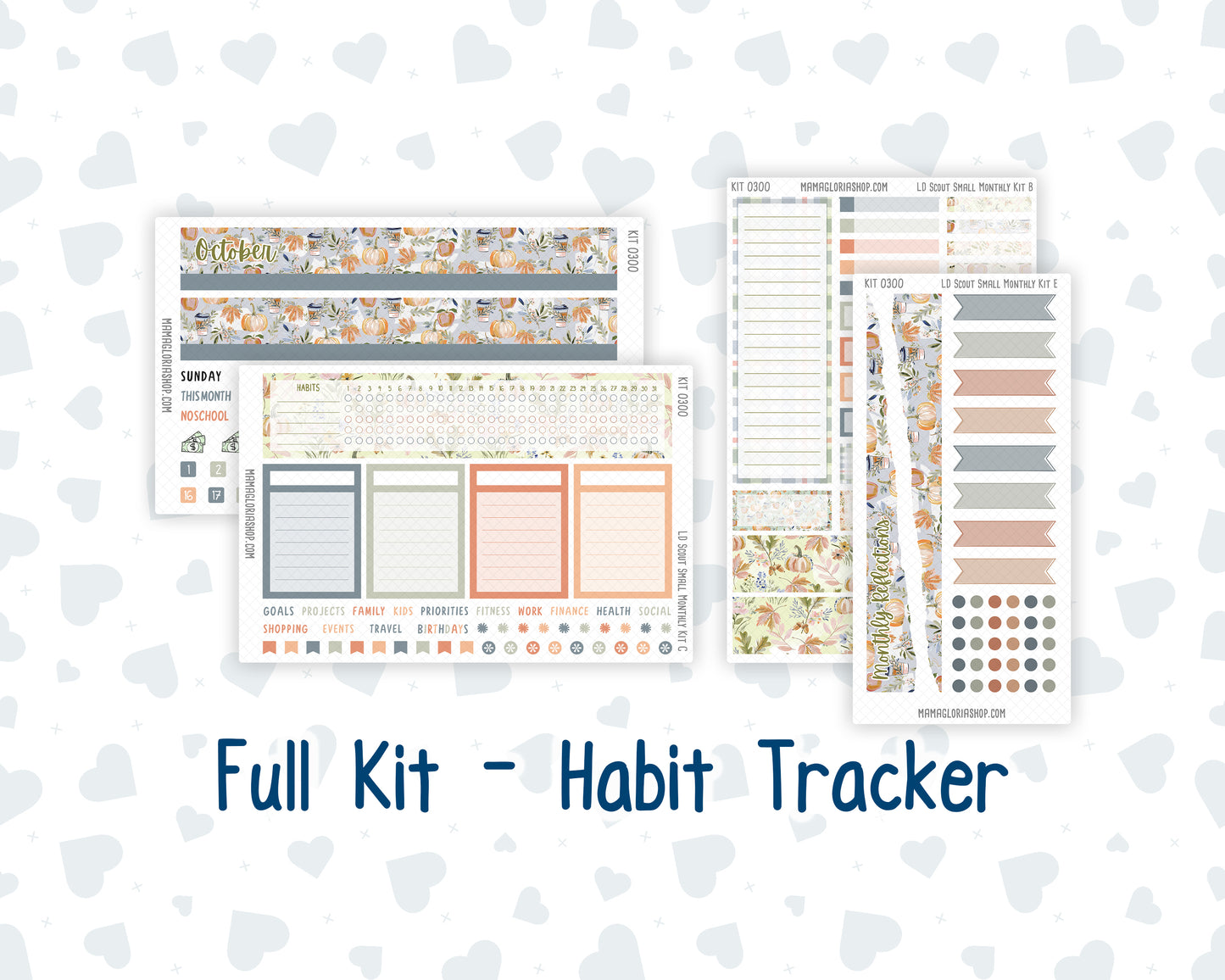 Kit 0300 - Laurel Denise The Scout Planner Small - Monthly Kit - October - Autumn Stroll