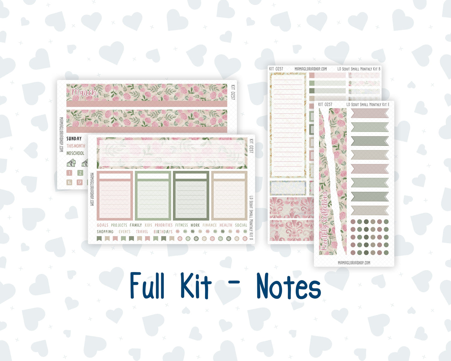 Kit 0257 - Laurel Denise The Scout Planner Small - Monthly Kit - March - Blush Garden