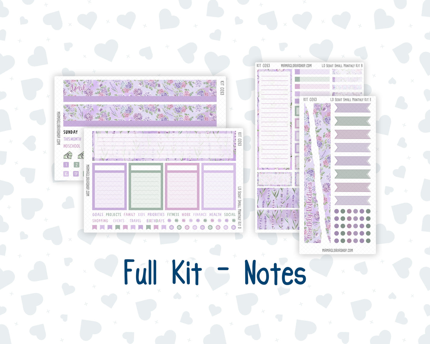 Kit 0263 - Laurel Denise The Scout Planner Small - Monthly Kit - April - Lavender Drift