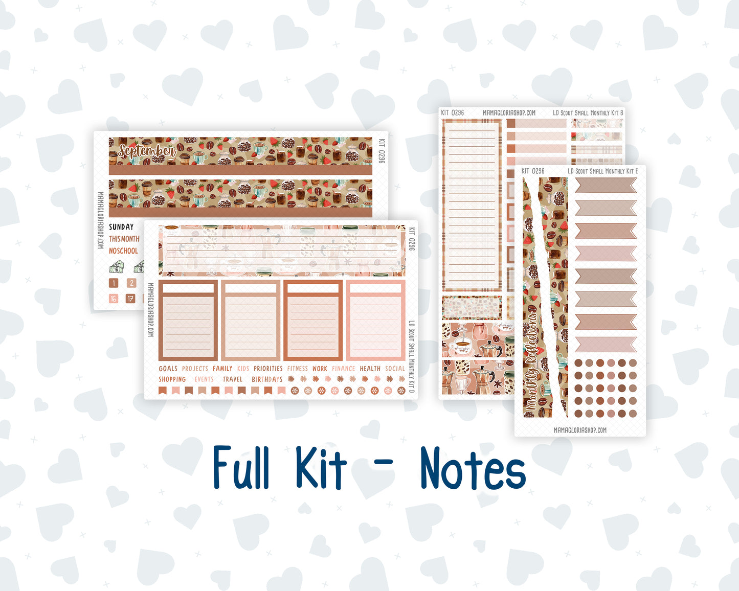 Kit 0296 - Laurel Denise The Scout Planner Small - Monthly Kit - September - Coffee Break