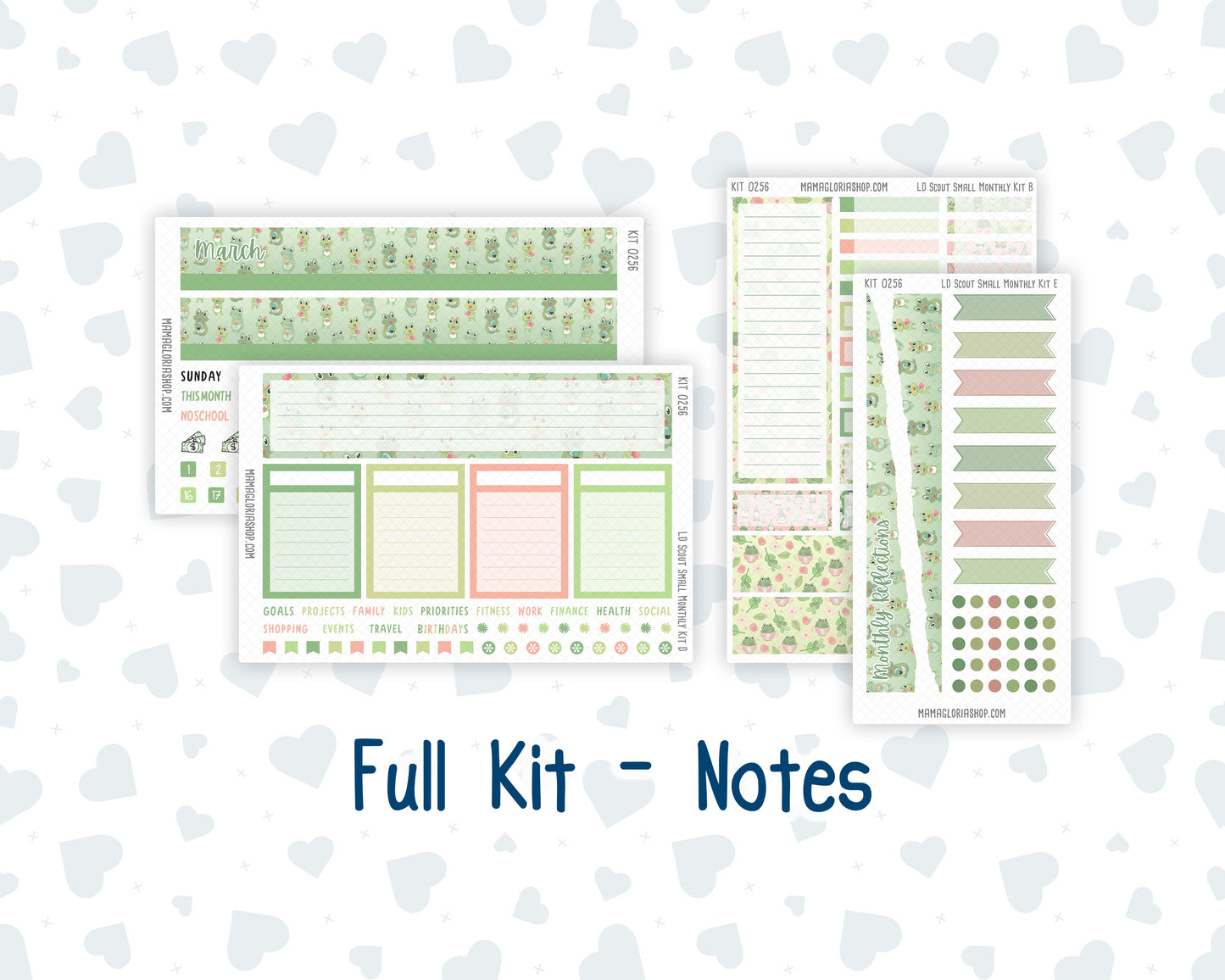 Kit 0256 - Laurel Denise The Scout Planner Small - Monthly Kit - March - Froggy Luck