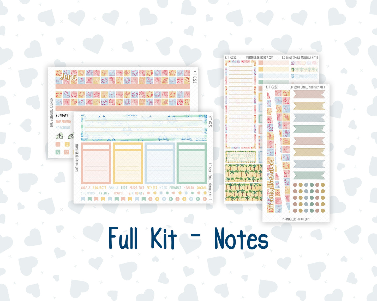 Kit 0222 - Laurel Denise The Scout Planner Small - Monthly Kit - June - Beach Day