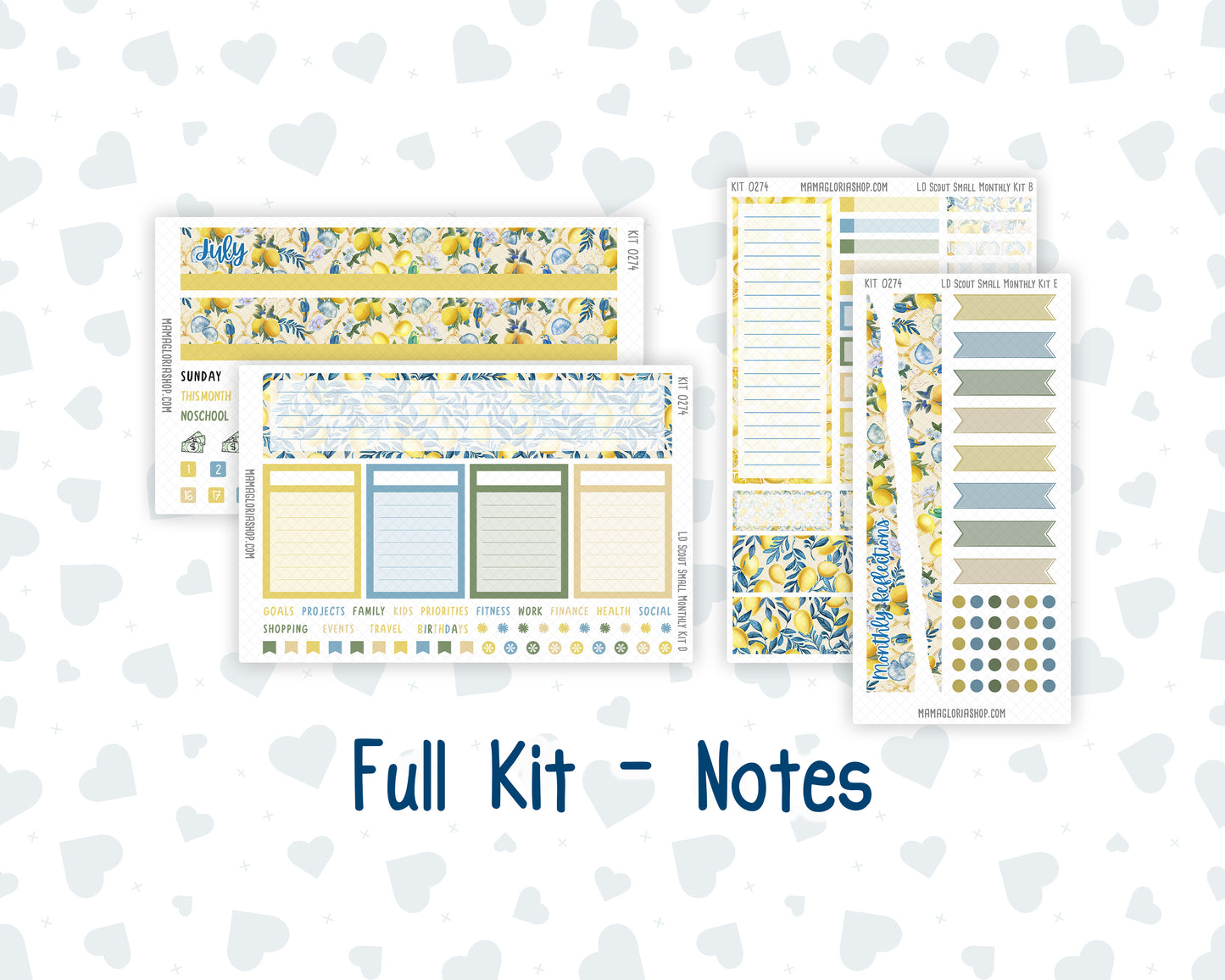 Kit 0274 - Laurel Denise The Scout Planner Small - Monthly Kit - July - Sunny Lemon Shore