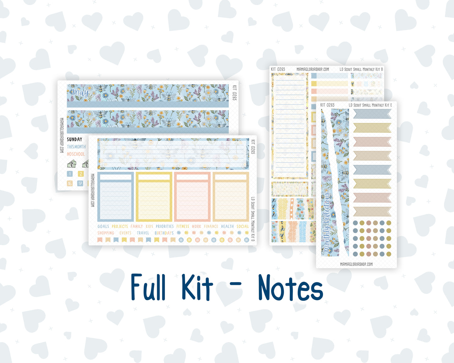 Kit 0265 - Laurel Denise The Scout Planner Small - Monthly Kit - May - Honeybee Sky