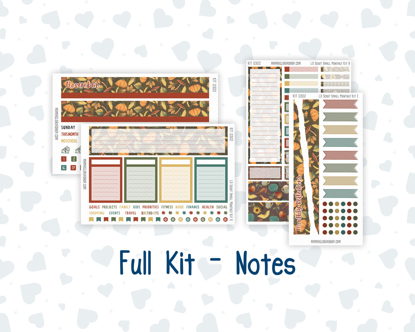 Kit 0302 - Laurel Denise The Scout Planner Small - Monthly Kit - November - Thankful Season