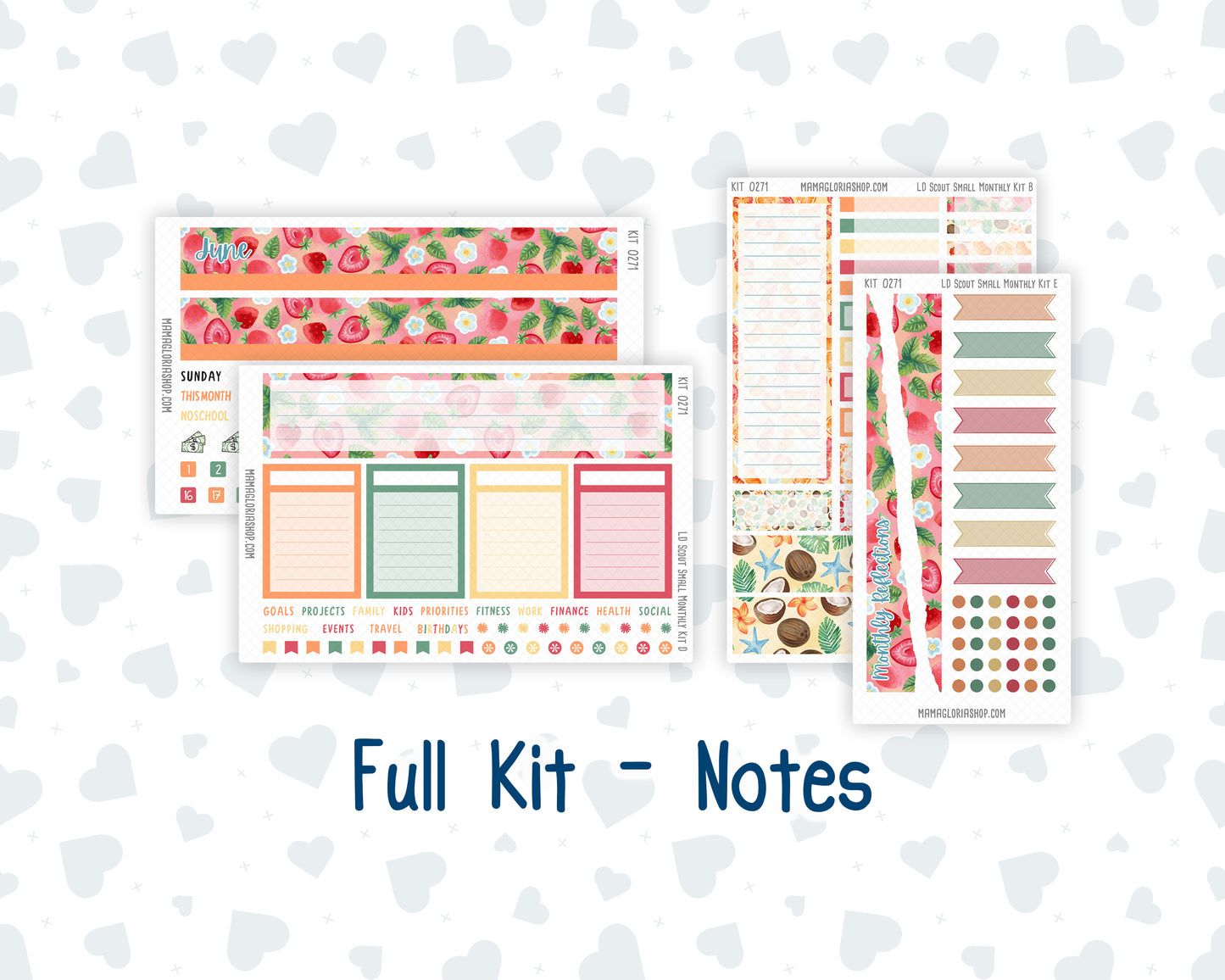 Kit 0271 - Laurel Denise The Scout Planner Small - Monthly Kit - June - Strawberry Shore