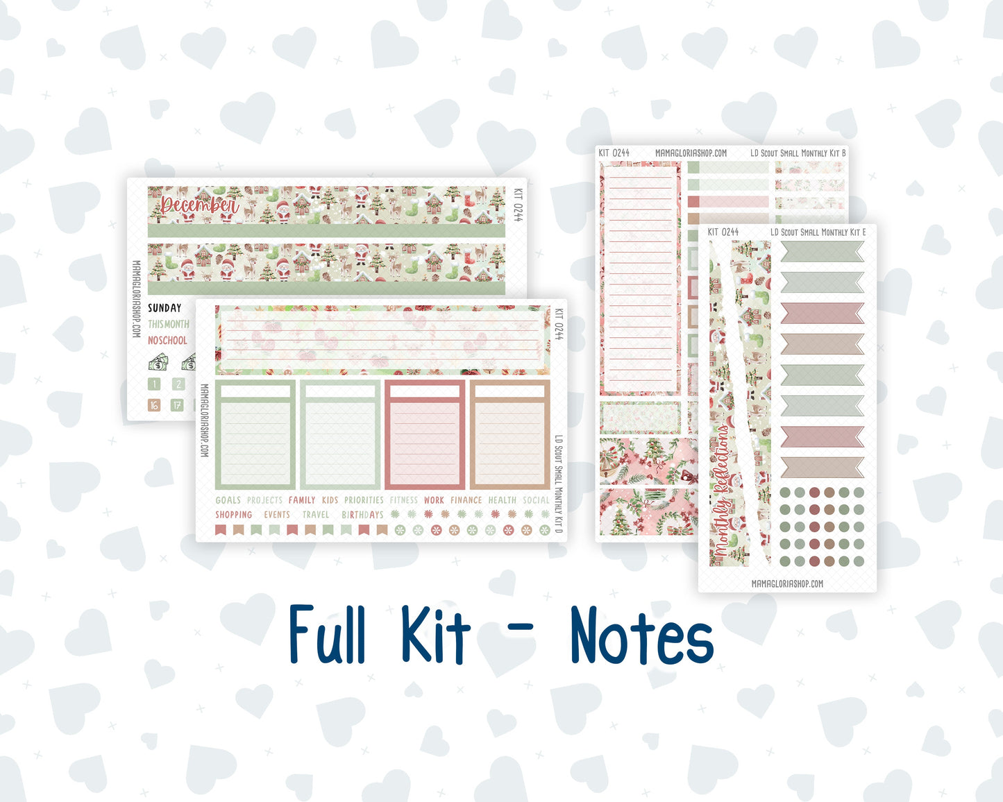 Kit 0244 - Laurel Denise The Scout Planner Small - Monthly Kit - December - Santas Village