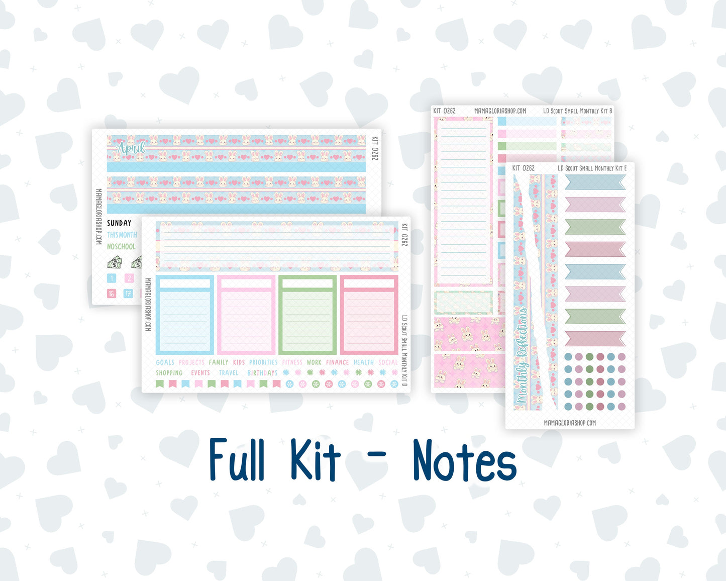 Kit 0262 - Laurel Denise The Scout Planner Small - Monthly Kit - April - Spring Puffs