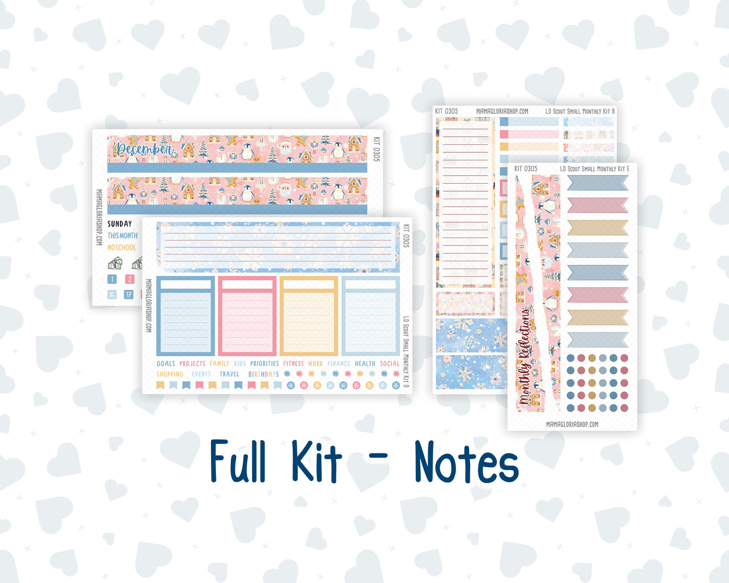 Kit 0305 - Laurel Denise The Scout Planner Small - Monthly Kit - December - Sugarplum Parade