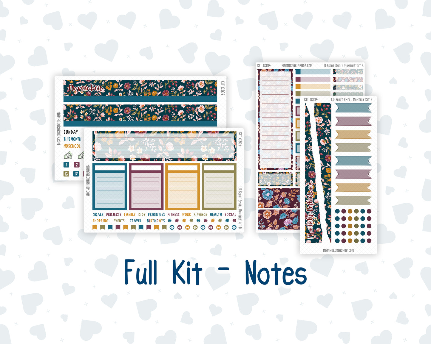 Kit 0304 - Laurel Denise The Scout Planner Small - Monthly Kit - November - Autumn In Bloom