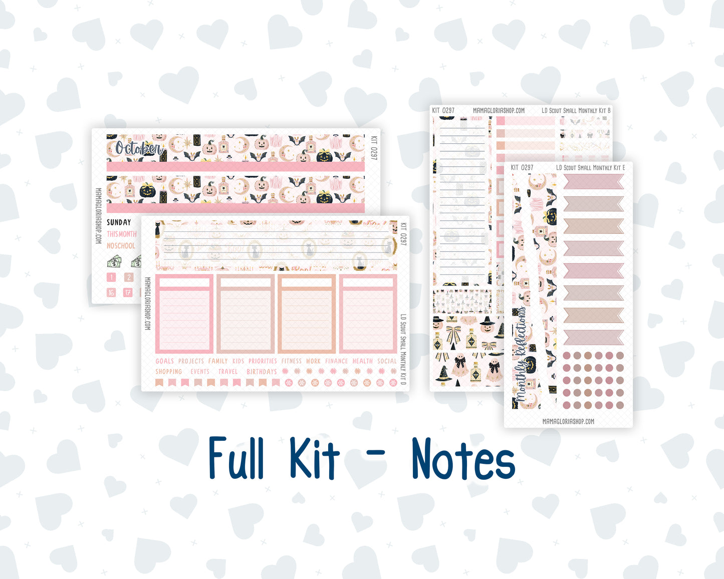 Kit 0297 - Laurel Denise The Scout Planner Small - Monthly Kit - October - Pink Spell