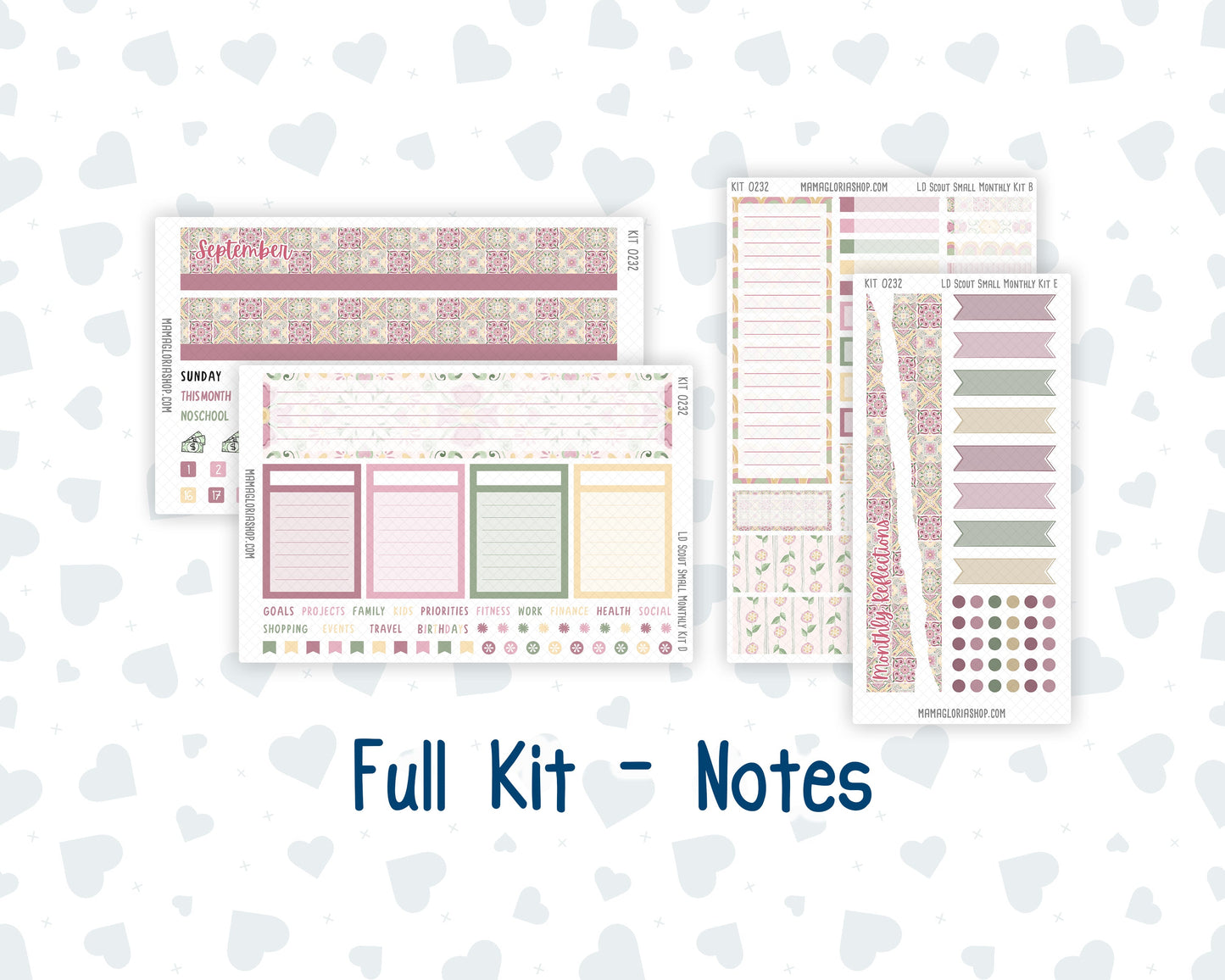 Kit 0232 - Laurel Denise The Scout Planner Small - Monthly Kit - September - Heirloom Garden
