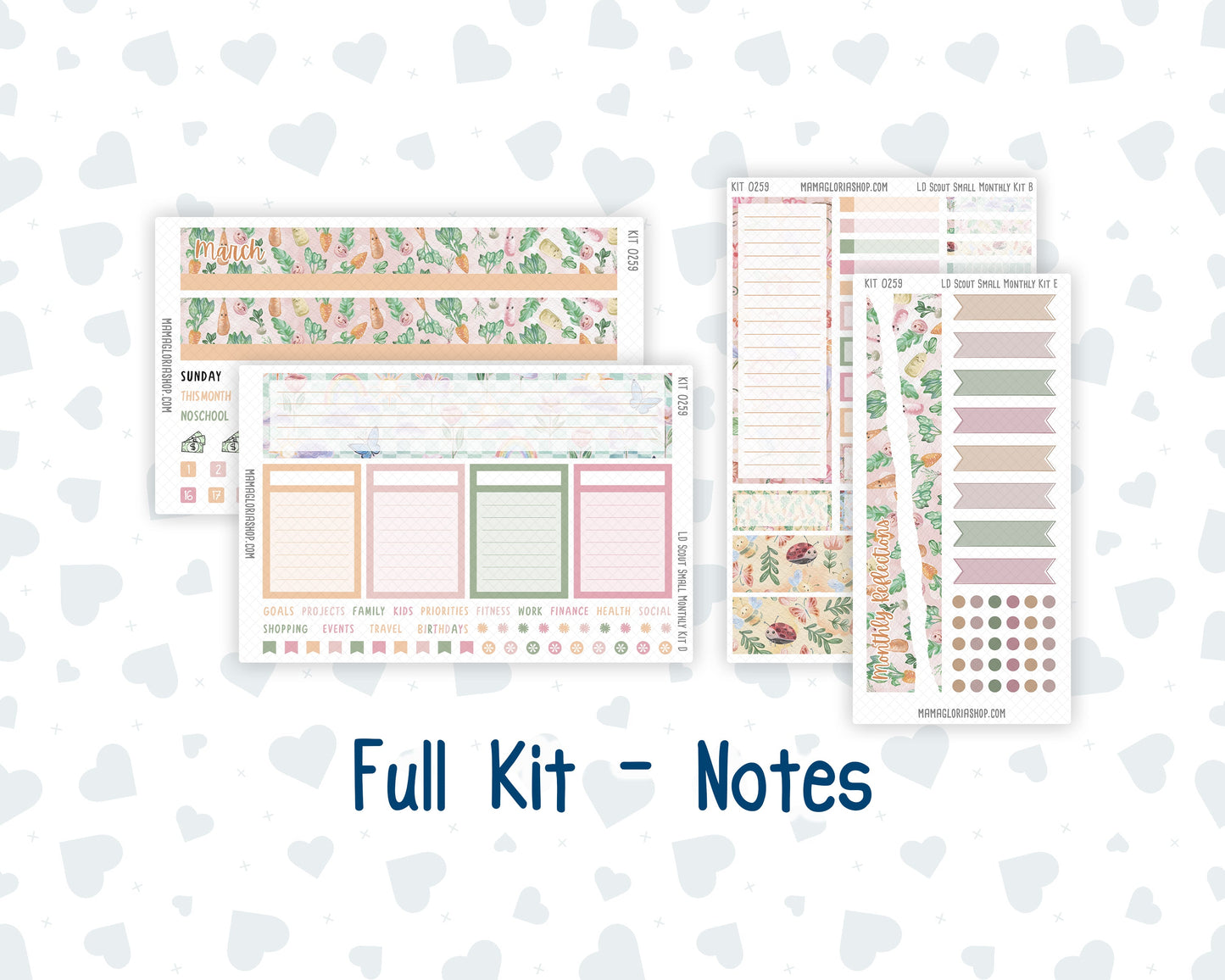 Kit 0259 - Laurel Denise The Scout Planner Small - Monthly Kit - March - Spring Garden Chores