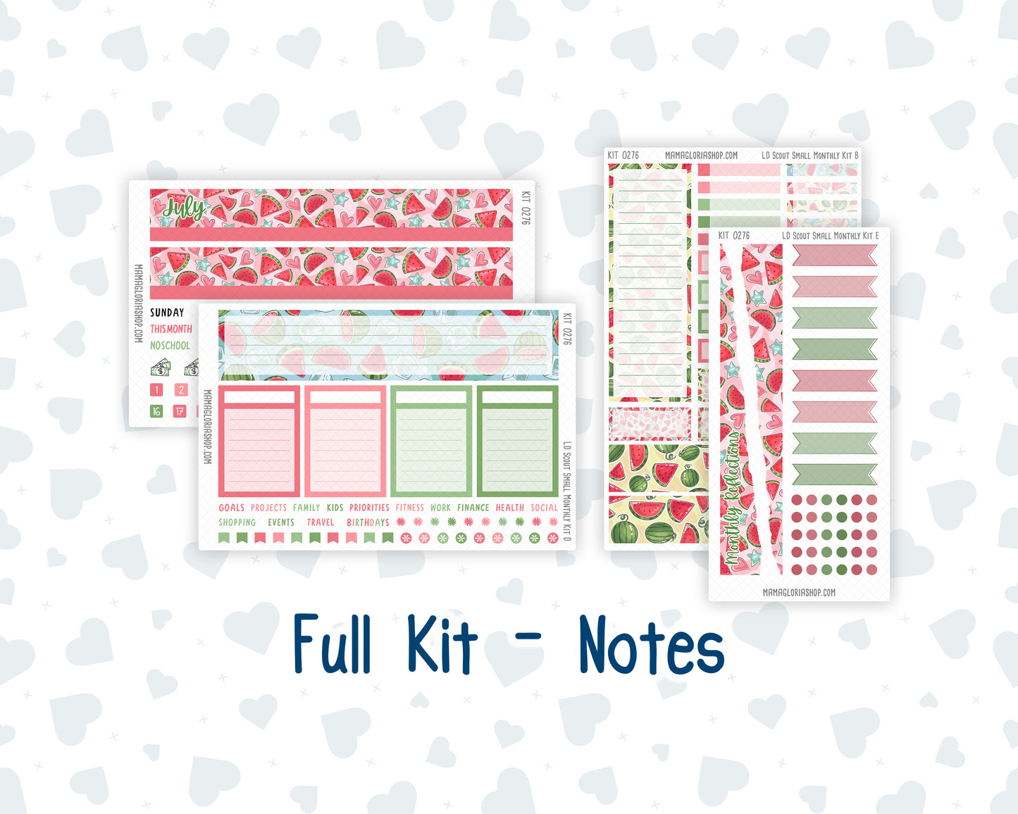 Kit 0276 - Laurel Denise The Scout Planner Small - Monthly Kit - July - Melon Crush