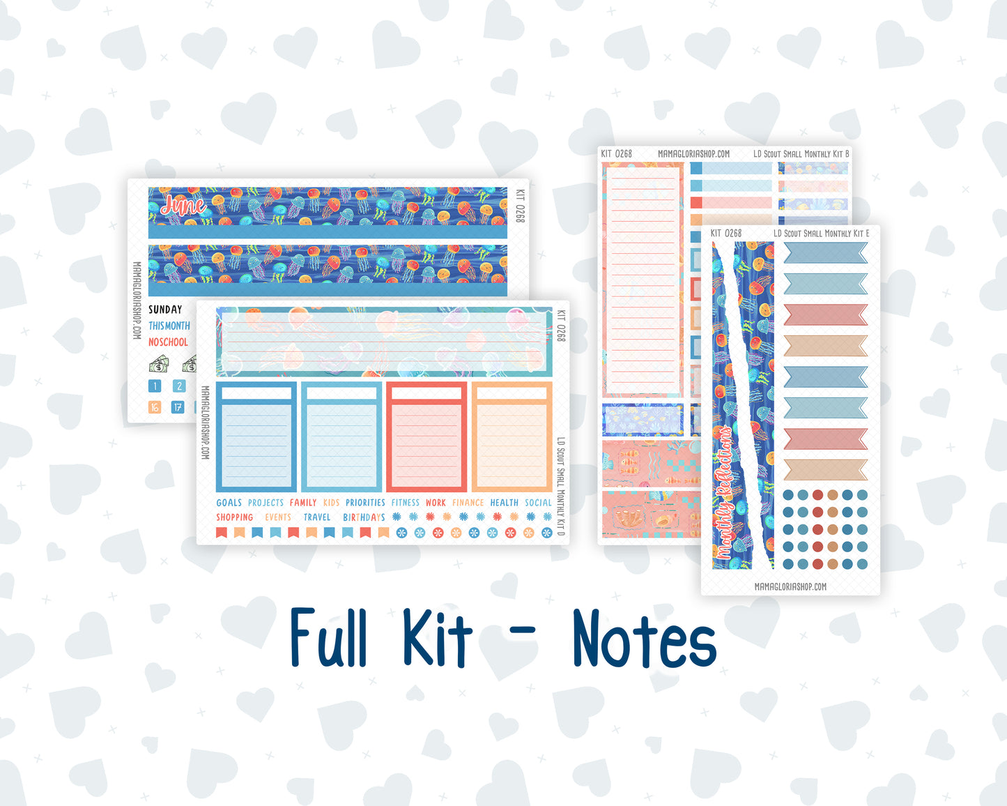 Kit 0268 - Laurel Denise The Scout Planner Small - Monthly Kit - June - Sea Sweeties