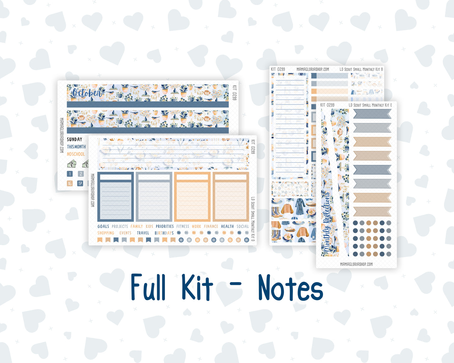 Kit 0299 - Laurel Denise The Scout Planner Small - Monthly Kit - October - Book Nook