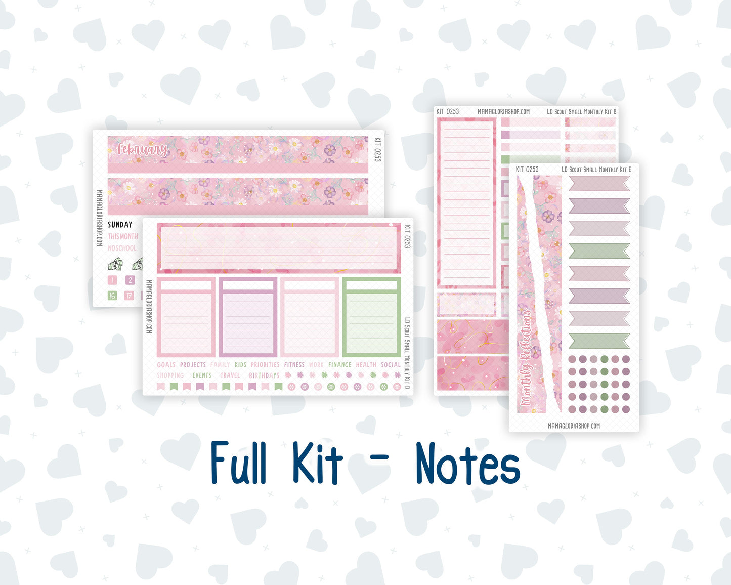 Kit 0253 - Laurel Denise The Scout Planner Small - Monthly Kit - February - Rosy Daydreams