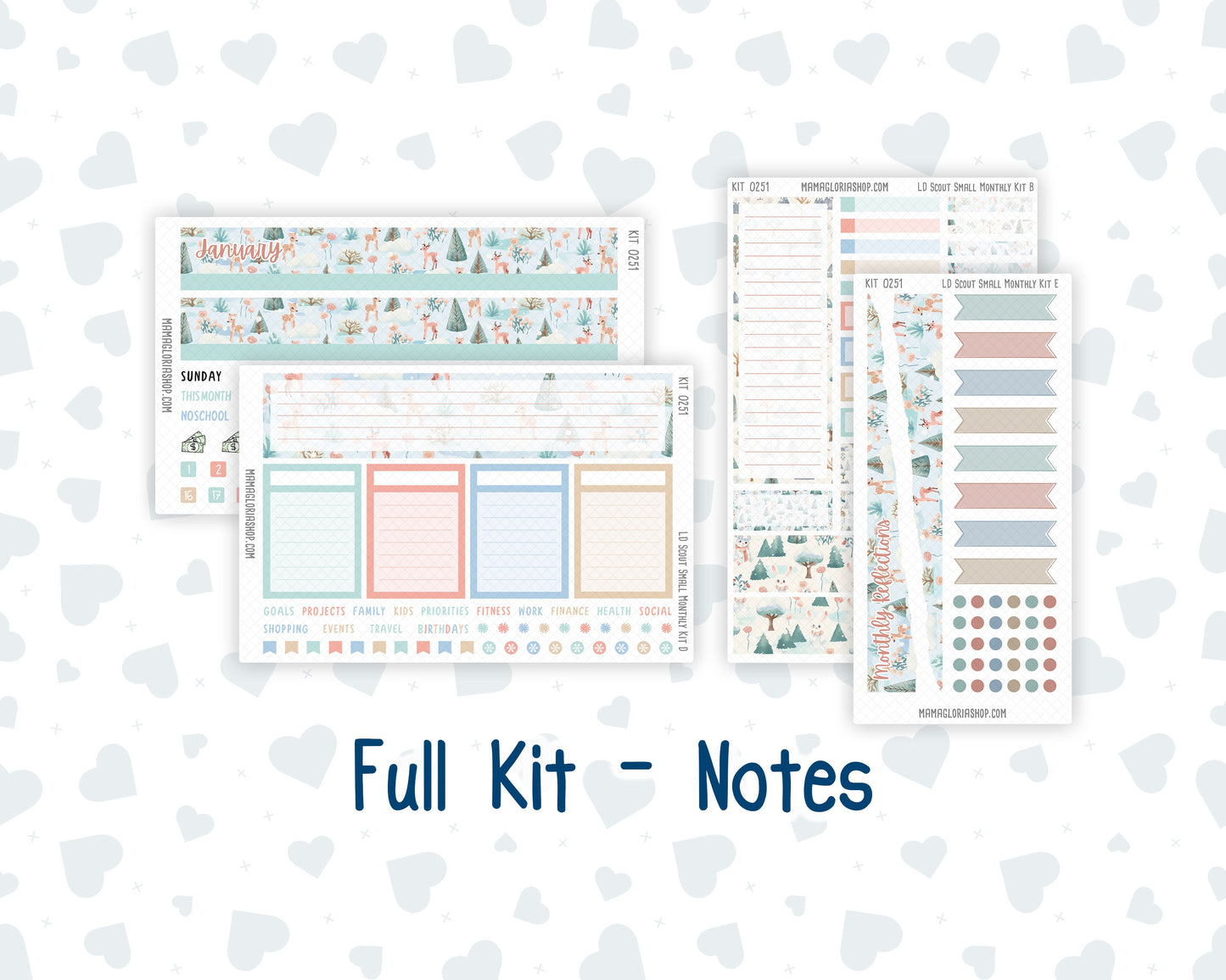 Kit 0251 - Laurel Denise The Scout Planner Small - Monthly Kit - January - Pine & Paws