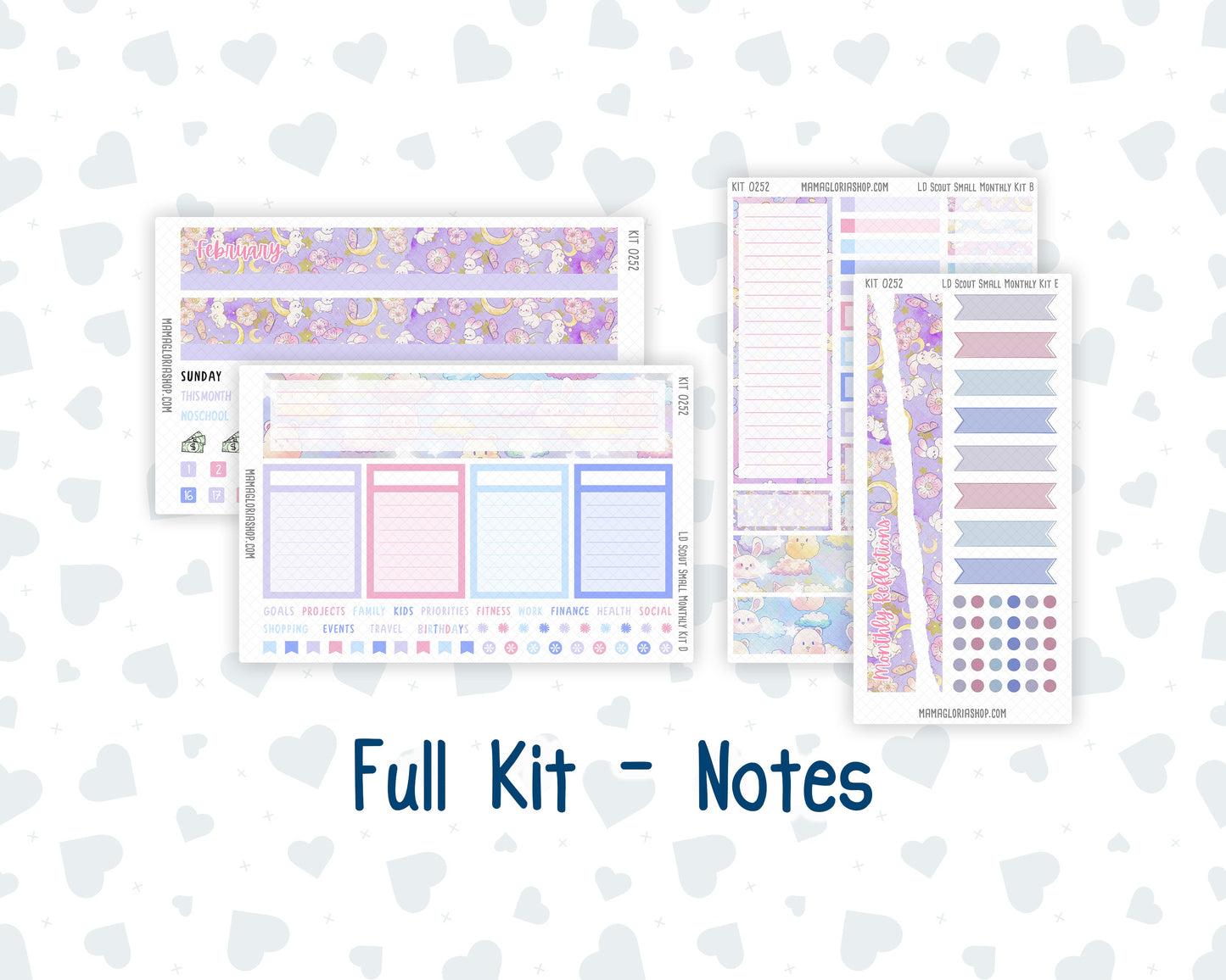Kit 0252 - Laurel Denise The Scout Planner Small - Monthly Kit - February - Tokyo Candy Cloud