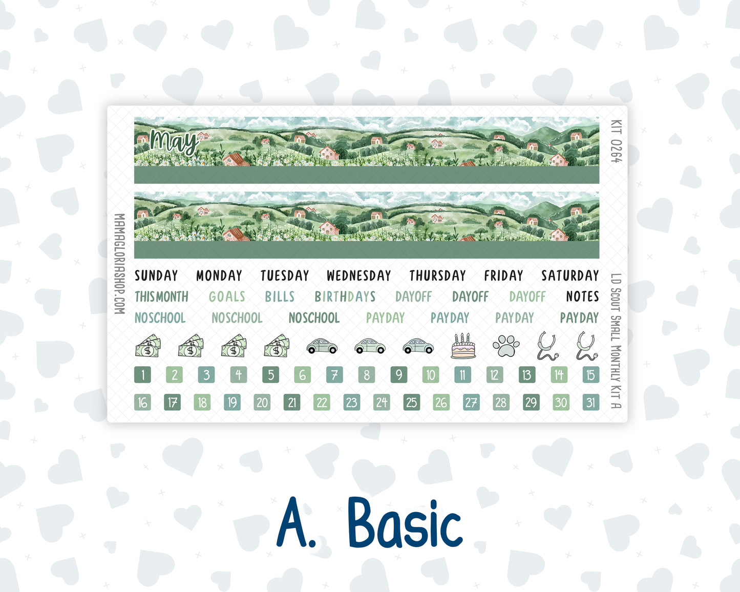 Kit 0264 - Laurel Denise The Scout Planner Small - Monthly Kit - May - Spring Walk