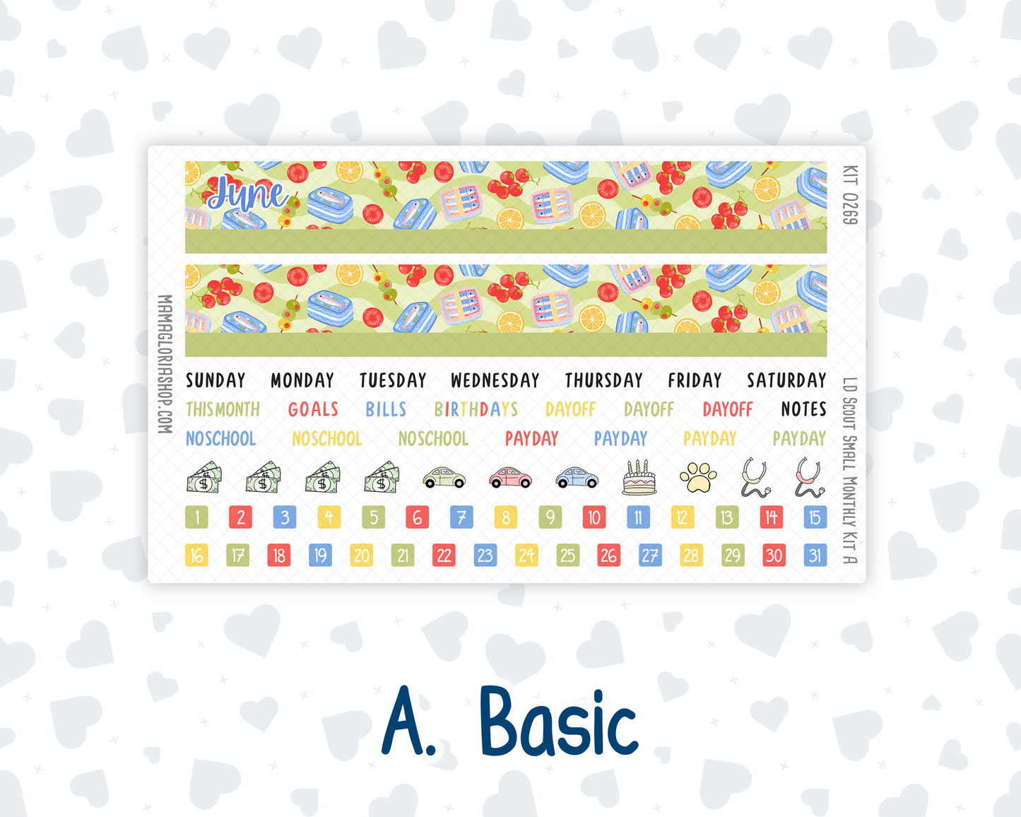 Kit 0269 - Laurel Denise The Scout Planner Small - Monthly Kit - June - Dolce Mare