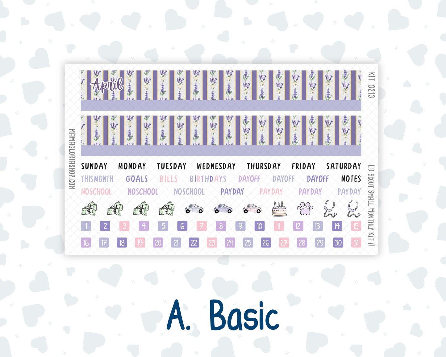 Kit 0213 - Laurel Denise The Scout Planner Small - Monthly Kit - April - Provence