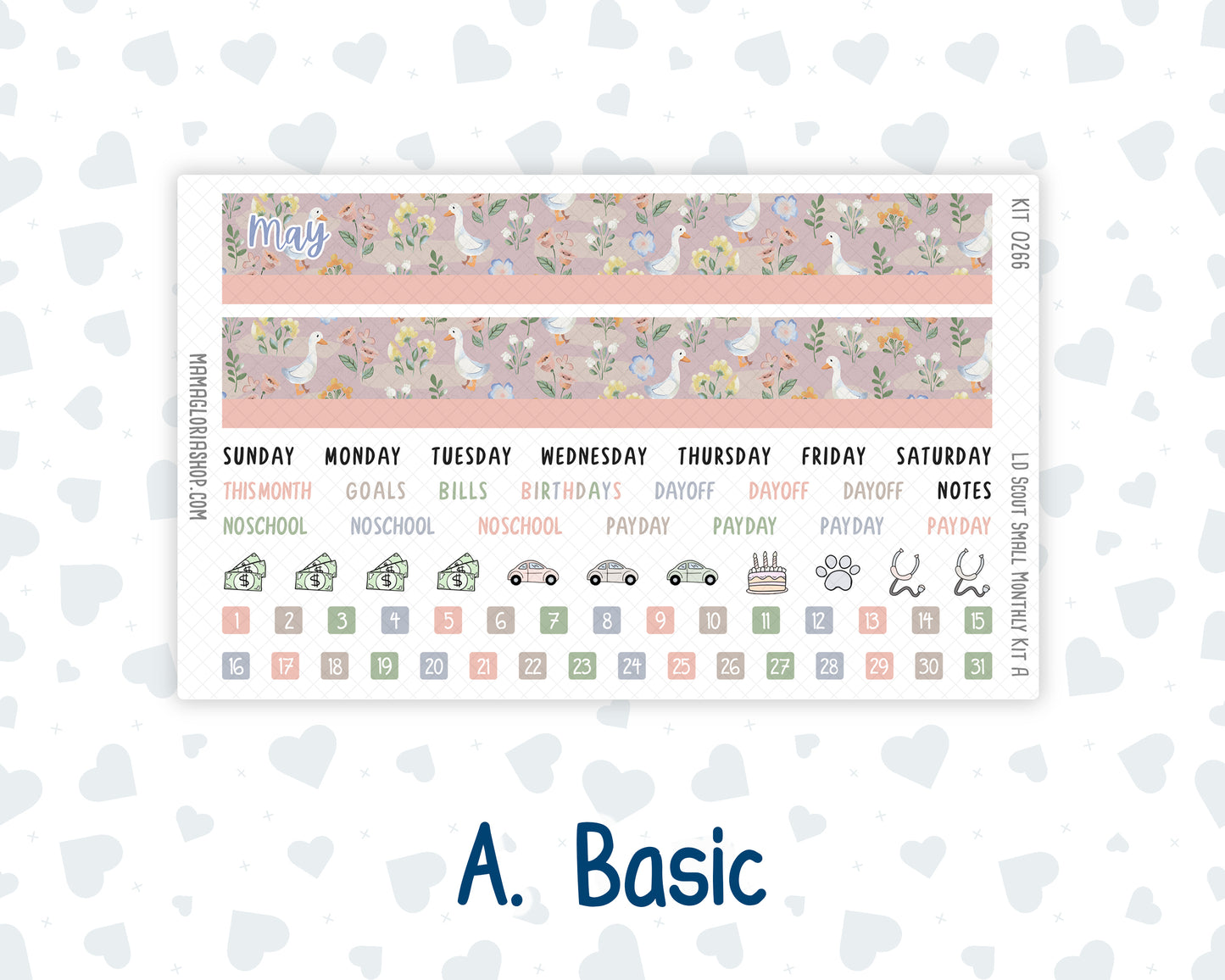 Kit 0266 - Laurel Denise The Scout Planner Small - Monthly Kit - May - Froggy Lake Picnic