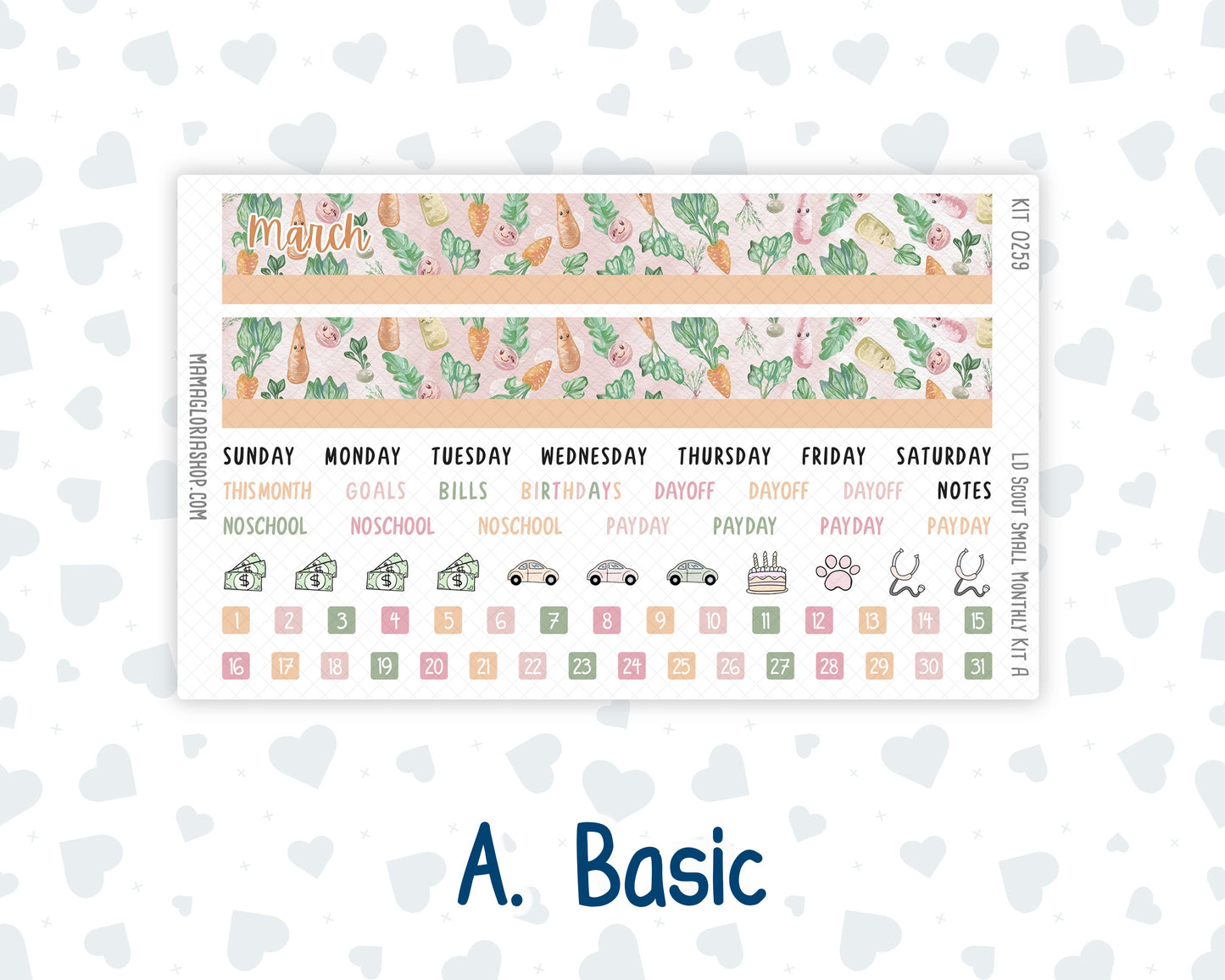 Kit 0259 - Laurel Denise The Scout Planner Small - Monthly Kit - March - Spring Garden Chores